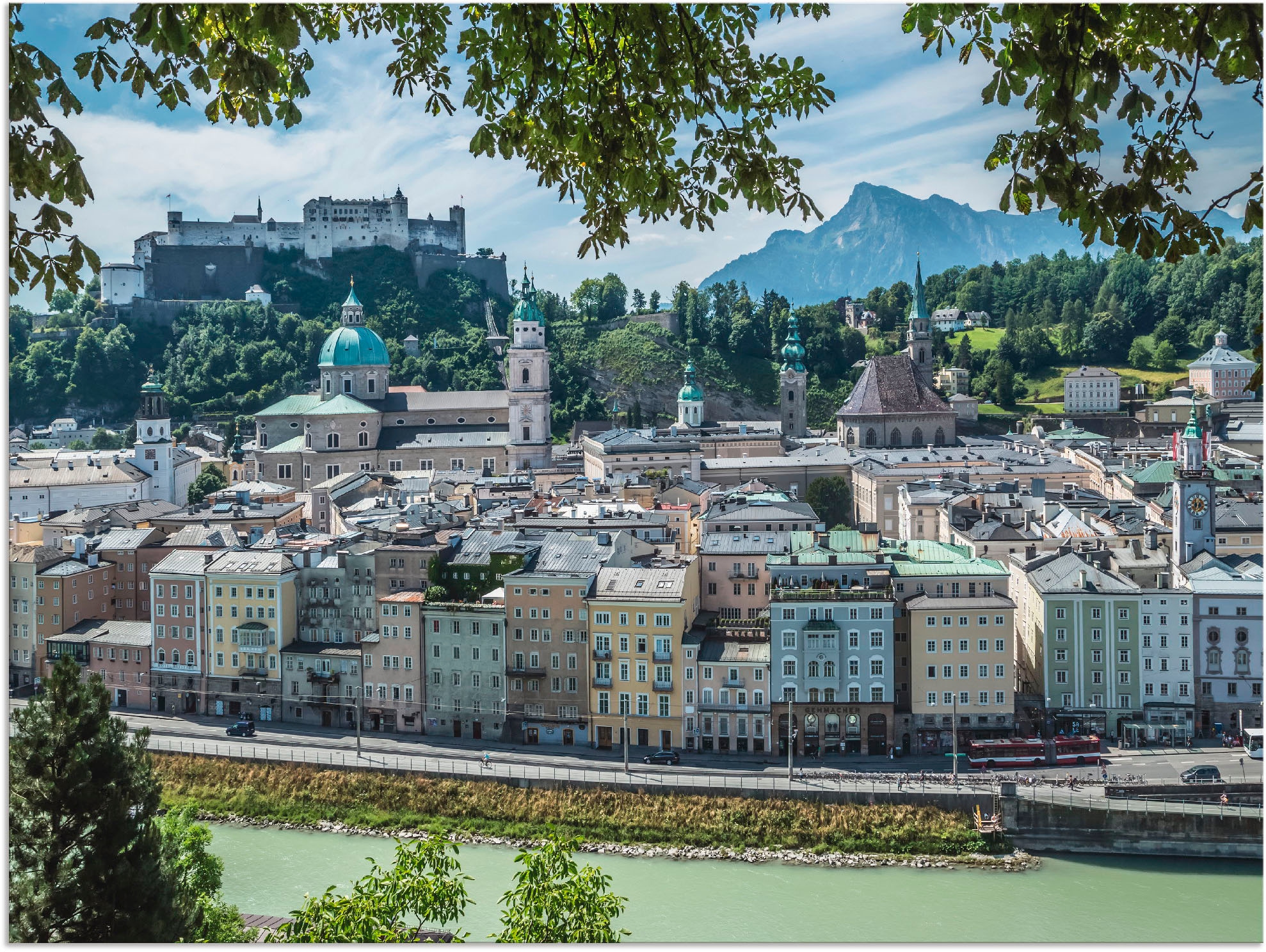 Artland Alu-Dibond-Druck "Salzburg Blick auf die Altstadt", Österreich, (1 St.), für Innen- und Außenbereich geeignet, O