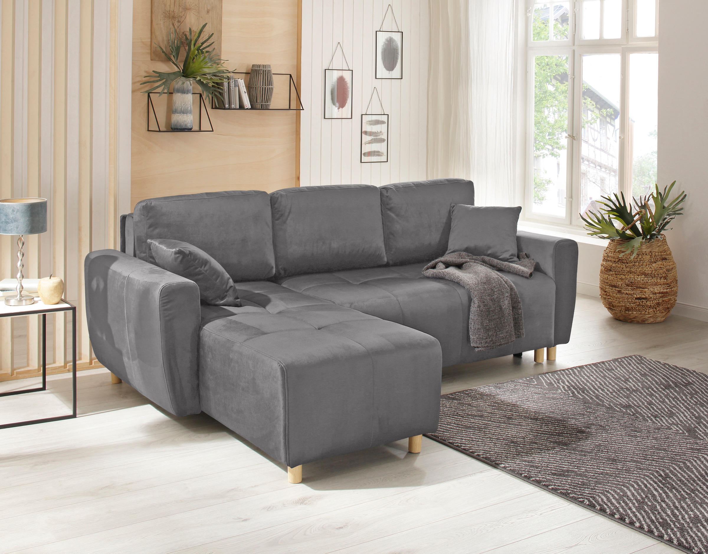 Home affaire Ecksofa »Scania L-Form«, wahlweise mit Bettfunktion und Bettkasten