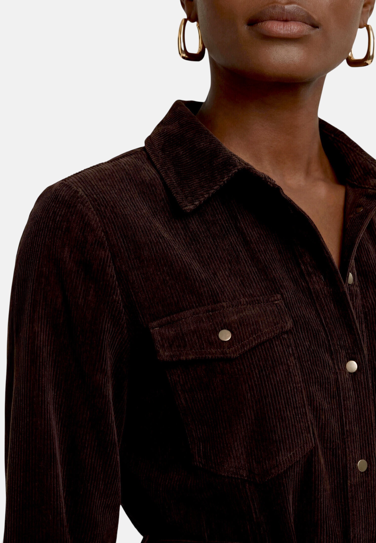 Zero Cordkleid »Damen mit Bindegürtel« aufgesetzte Taschen Material