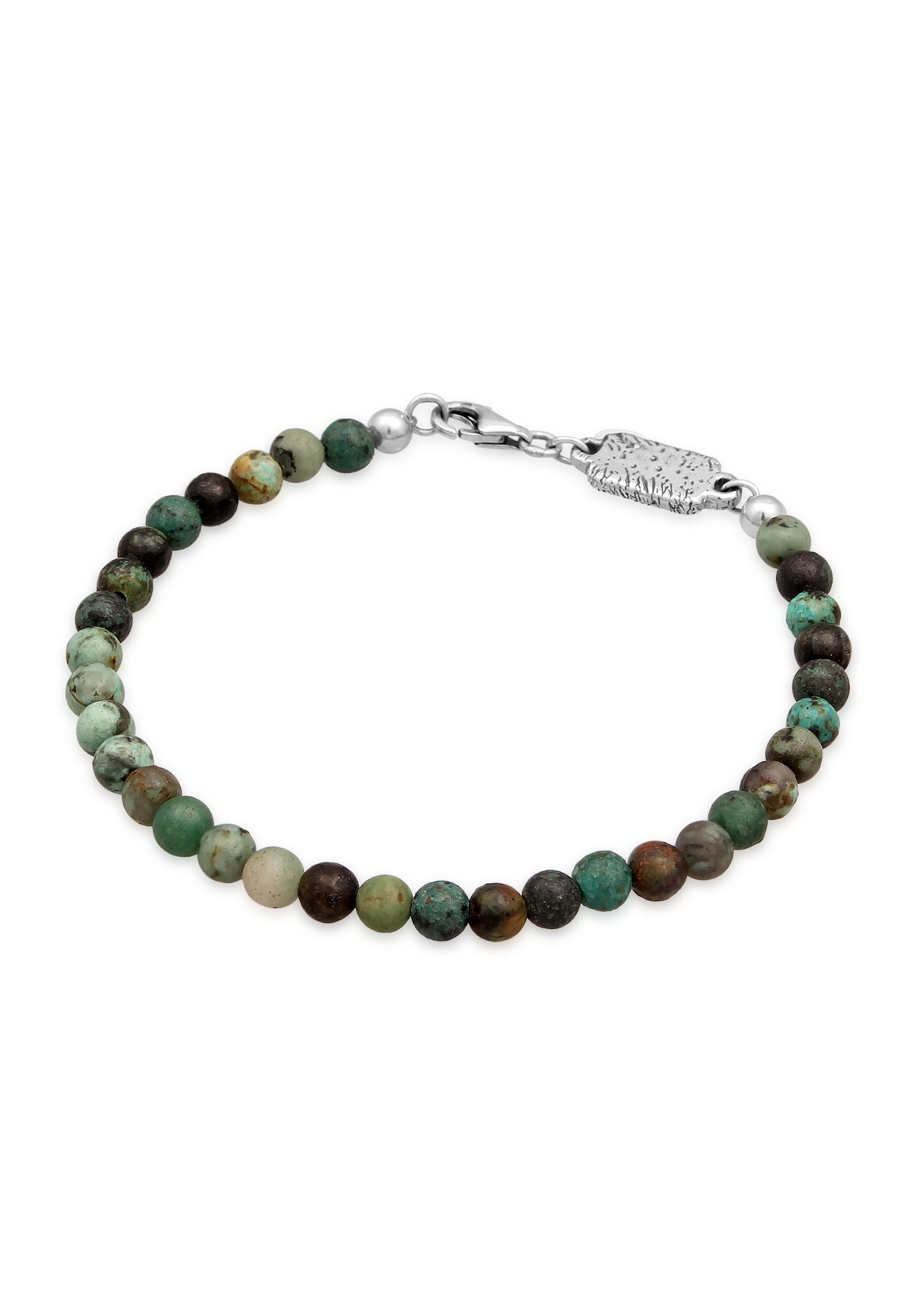 "Armkette HAZE & GLORY ""Armband Afrikanischer Türkis Ozean 925 Sterling Silber"" Gr. 230, grün, Armbänder, Herren, 230, Silber 925 (Sterlingsilber)