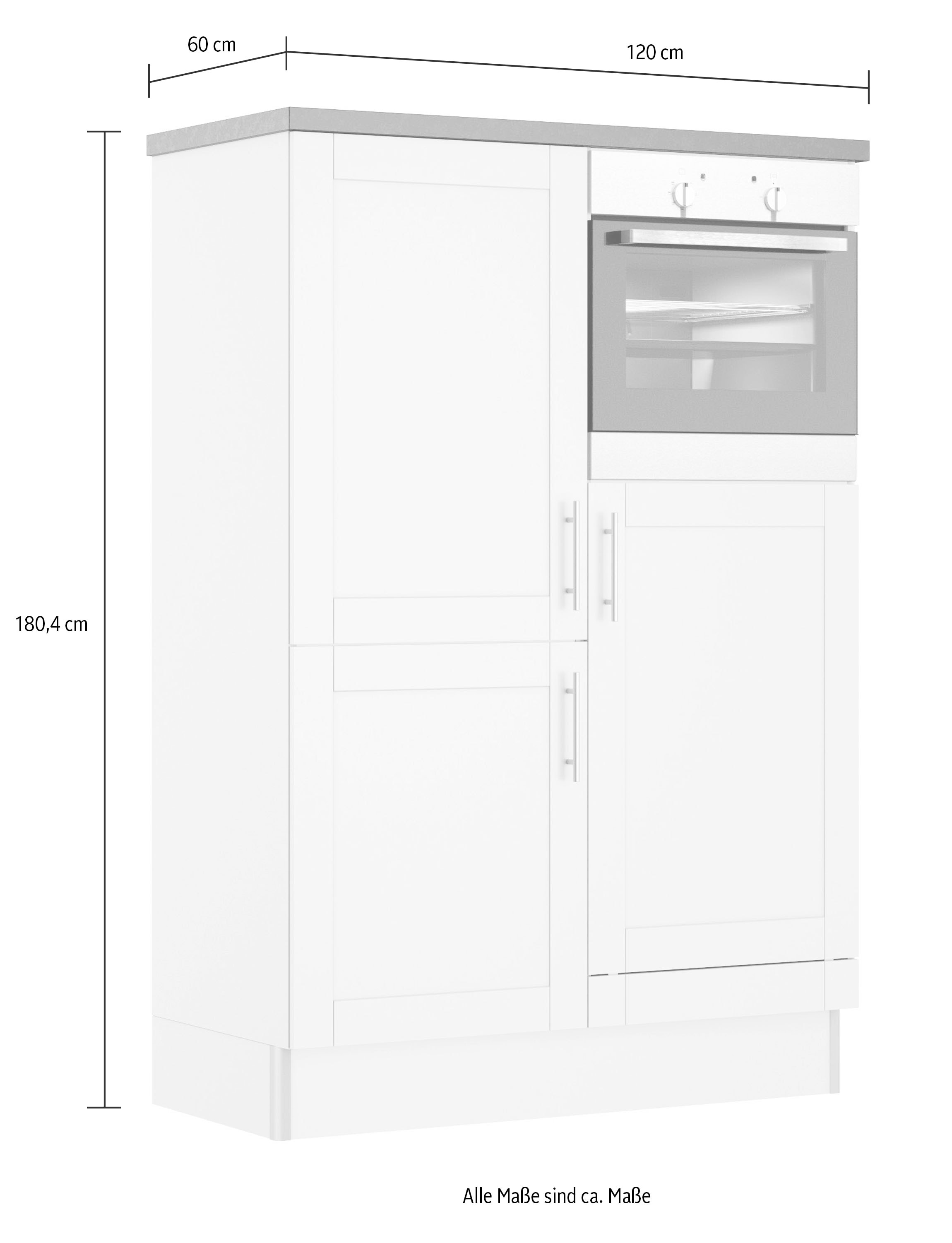 | E-Geräten,Soft-Close-Funktion cm,wahlweise mit 120 Küche Breite OPTIFIT »Ahus«, BAUR