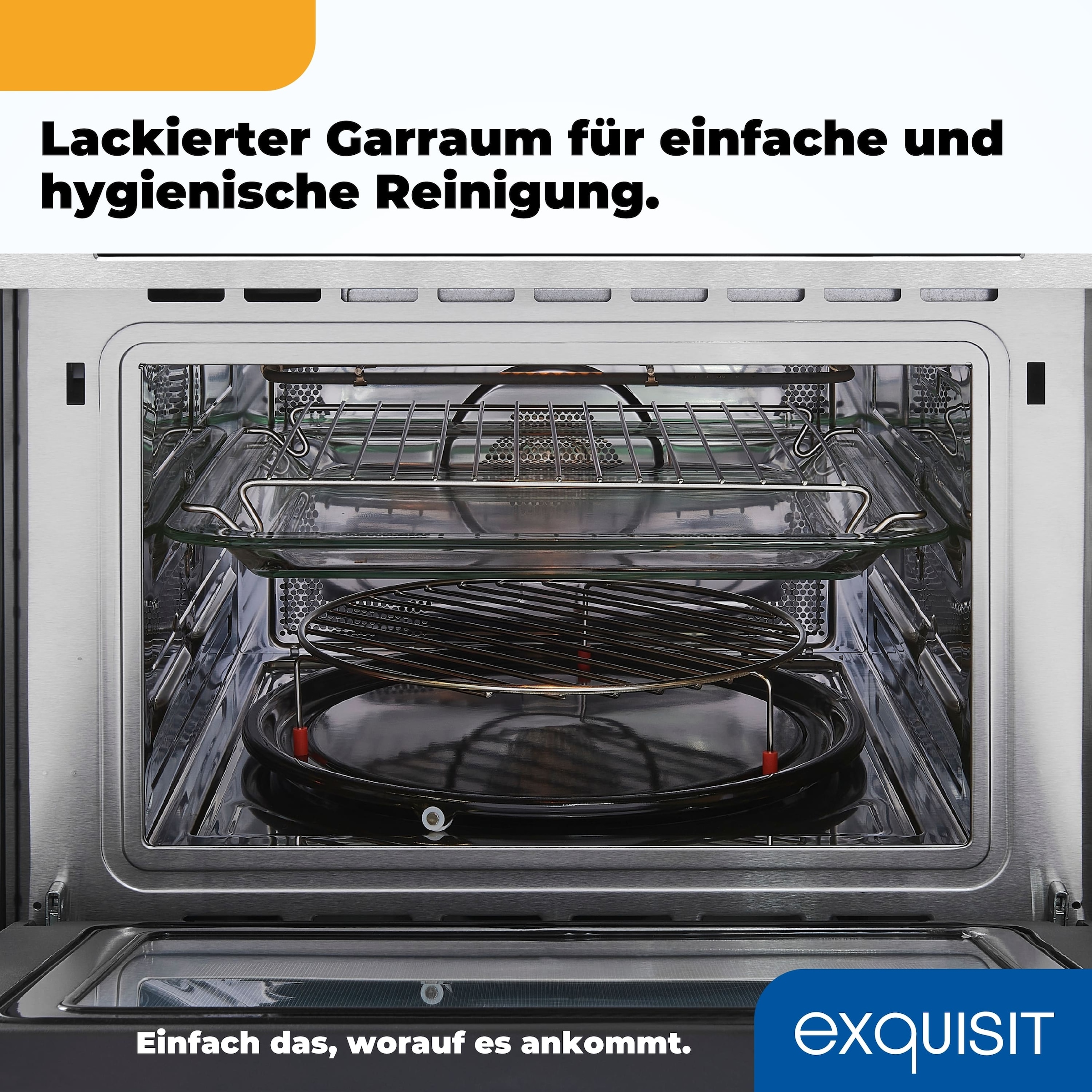 exquisit Einbau-Mikrowelle »EBM 4544 Hi« Mikrowelle 1650 W Egal ob Pizza, Gemüse oder Fleisch-perfekte Ergebnisse auf Knopfdruck