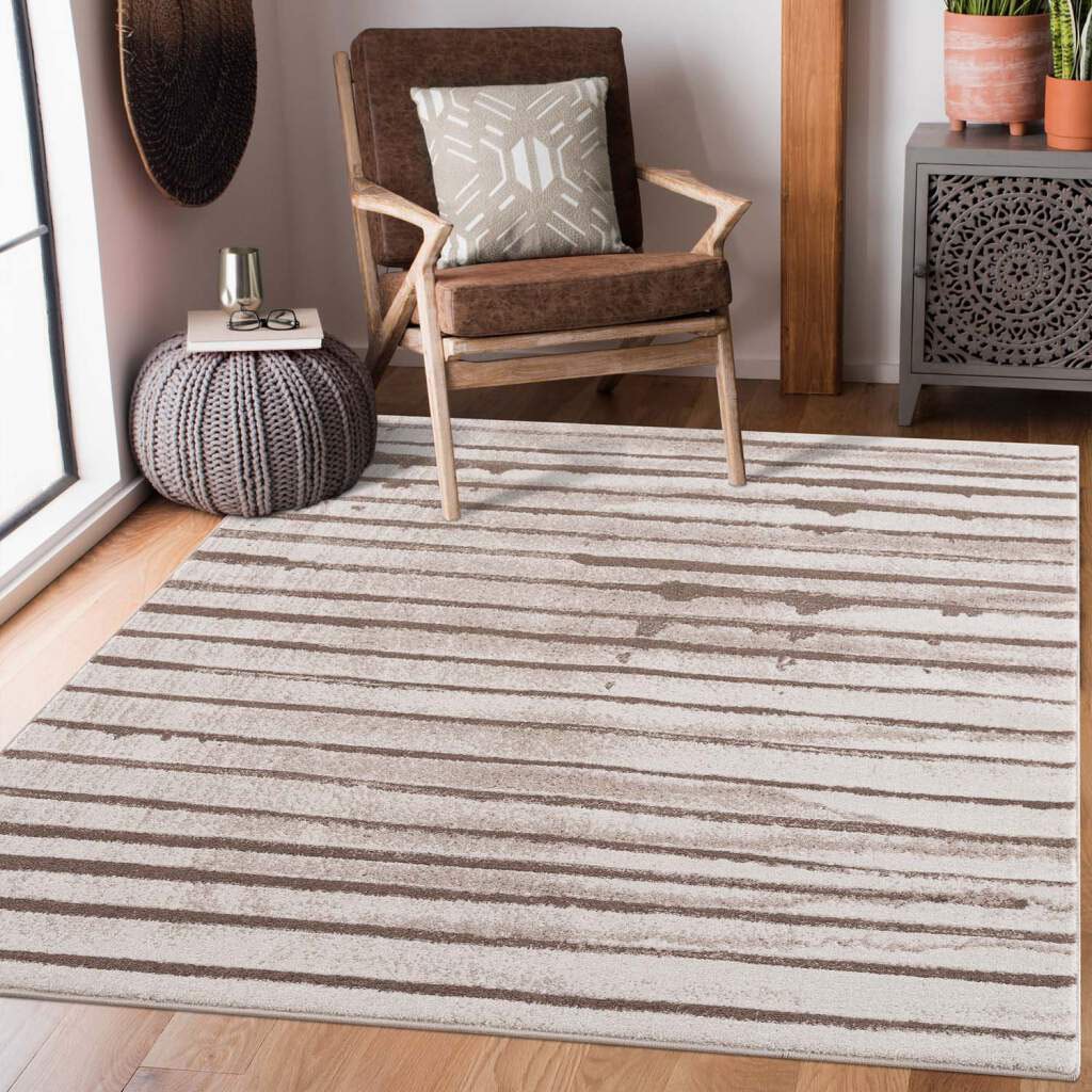 Carpet City Teppich "Moda" rechteckig 11 mm Höhe Kurzflor, Streifen-Muster, günstig online kaufen