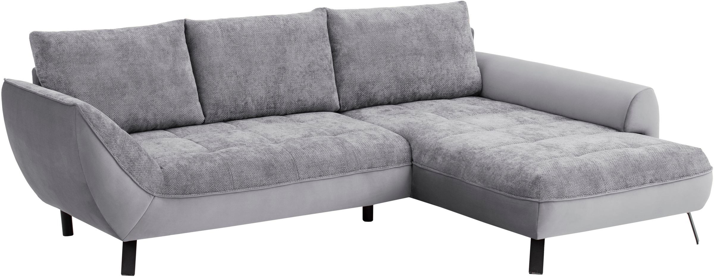 exxpo - sofa fashion Ecksofa »Bellinii, Materialmix, Strukturbezug und pflegeleichter Microvelours«, bequem und modern, Materialmix, L-Form