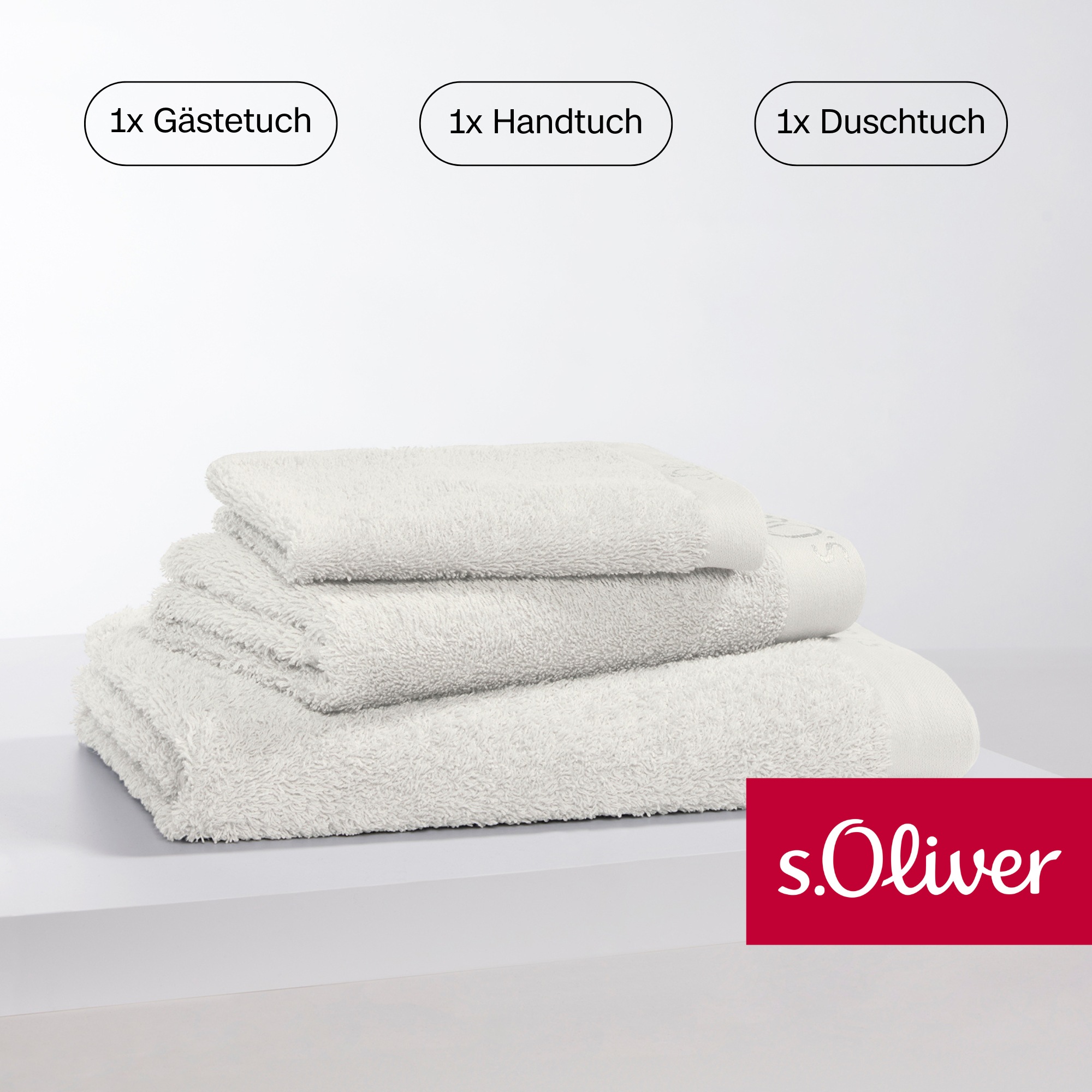 s.Oliver Handtuch Set "s. Oliver, besonders weich und saugfähig", (Set, 3 St., 1 Gästetuch 30x50 cm-1 Handtuch 50x100 cm