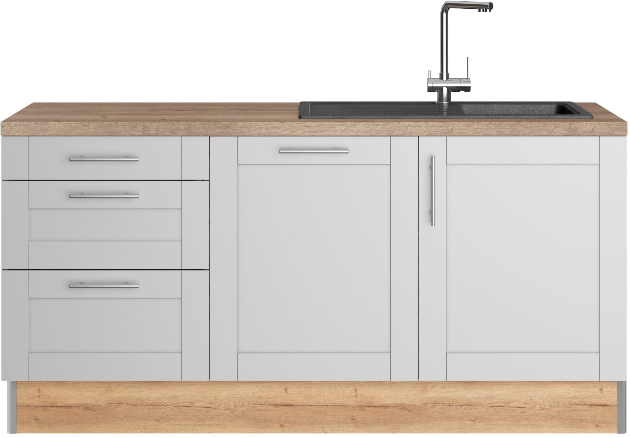 OPTIFIT Küche "Ahus", 180 cm breit, ohne E-Geräte, Soft Close Funktion, MDF Fronten