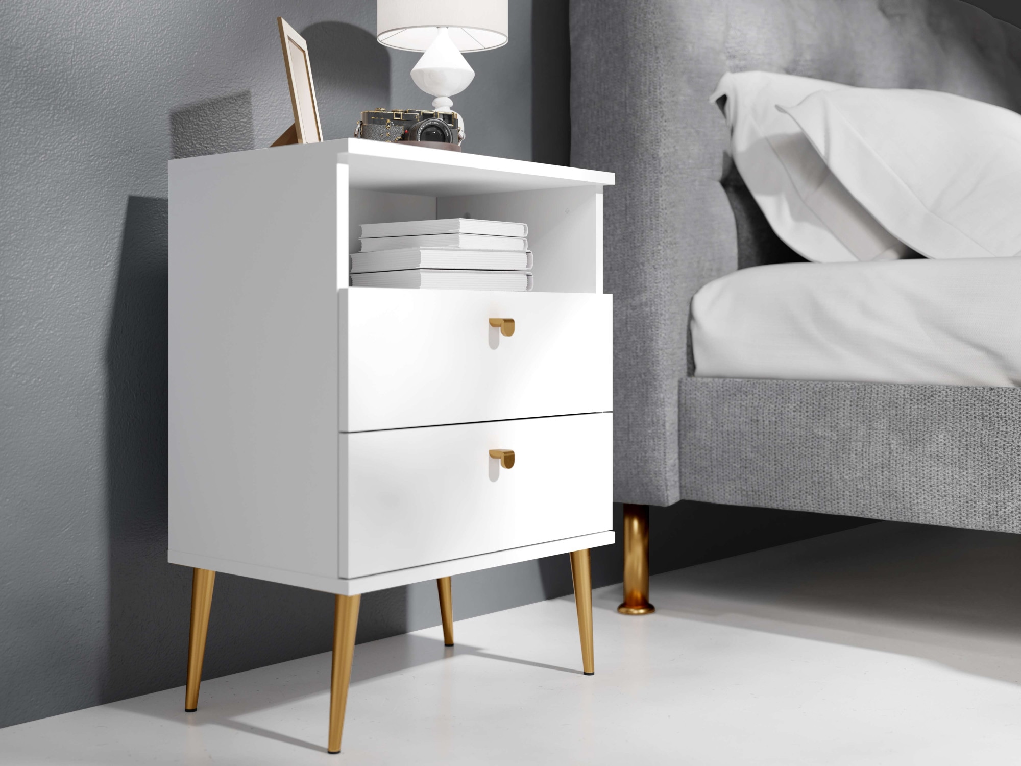 INOSIGN Nachttisch "Elyria, Metallgriffe, FSC-zertifizierter Holzwerkstoff" günstig online kaufen