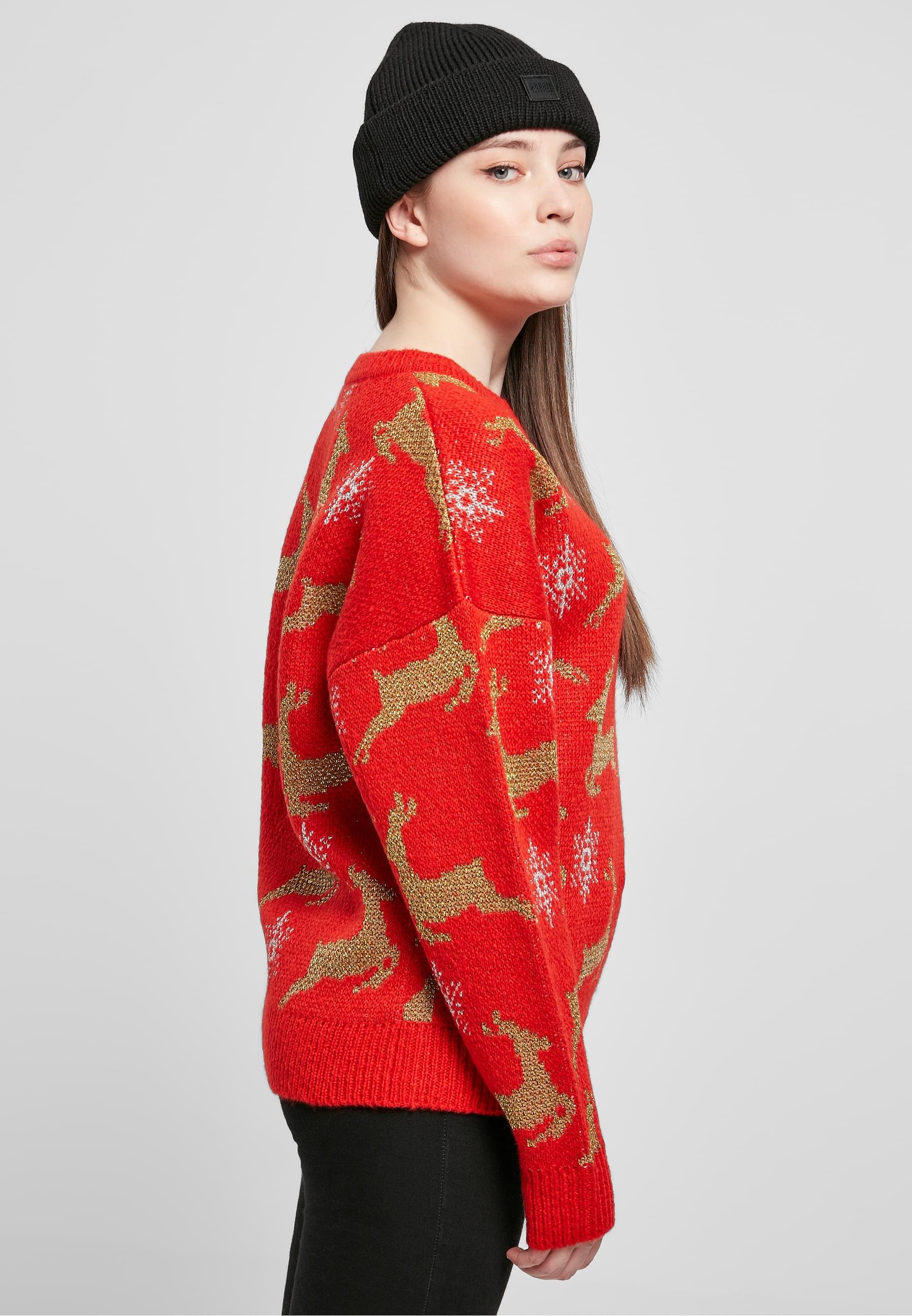 URBAN CLASSICS Rundhalspullover »Urban Classics Damen Ladies Oversized Christmas Sweater«, (1 tlg.)