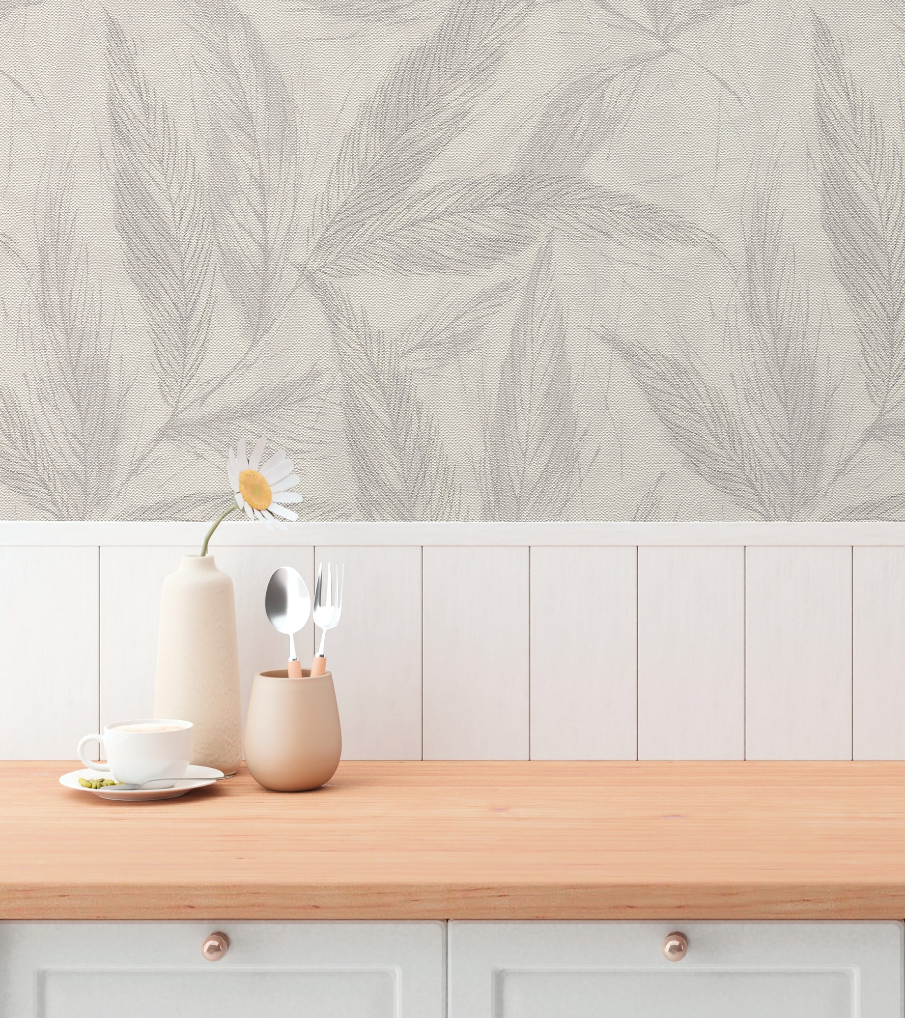A.S. Création Vliestapete »mit Blätter-Design natürliche Eleganz« matt strukturiert Dekorative Vliestapete mit filigranem Blattmuster