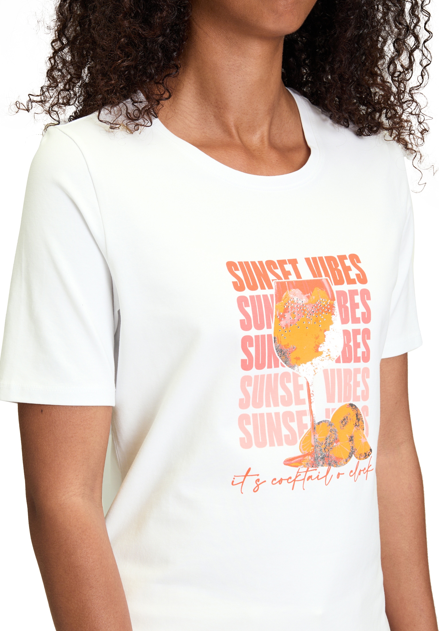 Betty Barclay Kurzarmshirt »Betty Barclay Basic Shirt mit Aufdruck«, (1 tlg.), Glitzersteine