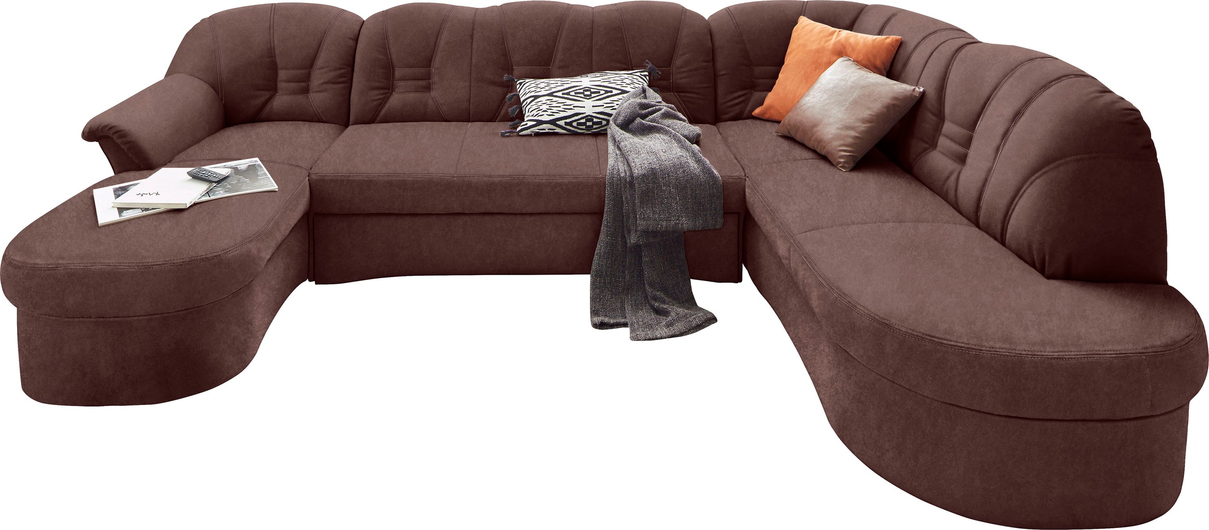 DOMO collection Wohnlandschaft »Elva U-Form«, wahlweise mit Bettfunktion und Federkern