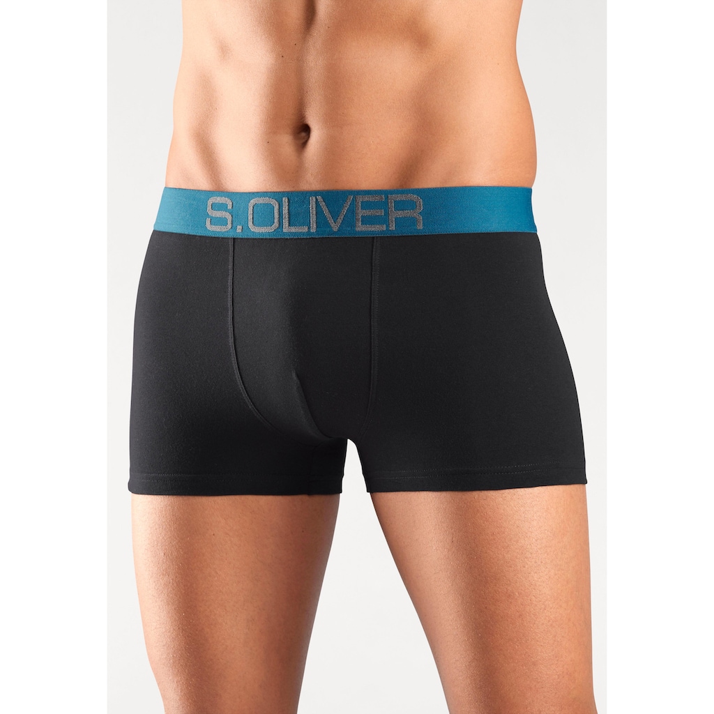 s.Oliver Boxer »Boxershorts für Herren«, (Packung, 4 St.), mit kontrastfarbenem Webbund