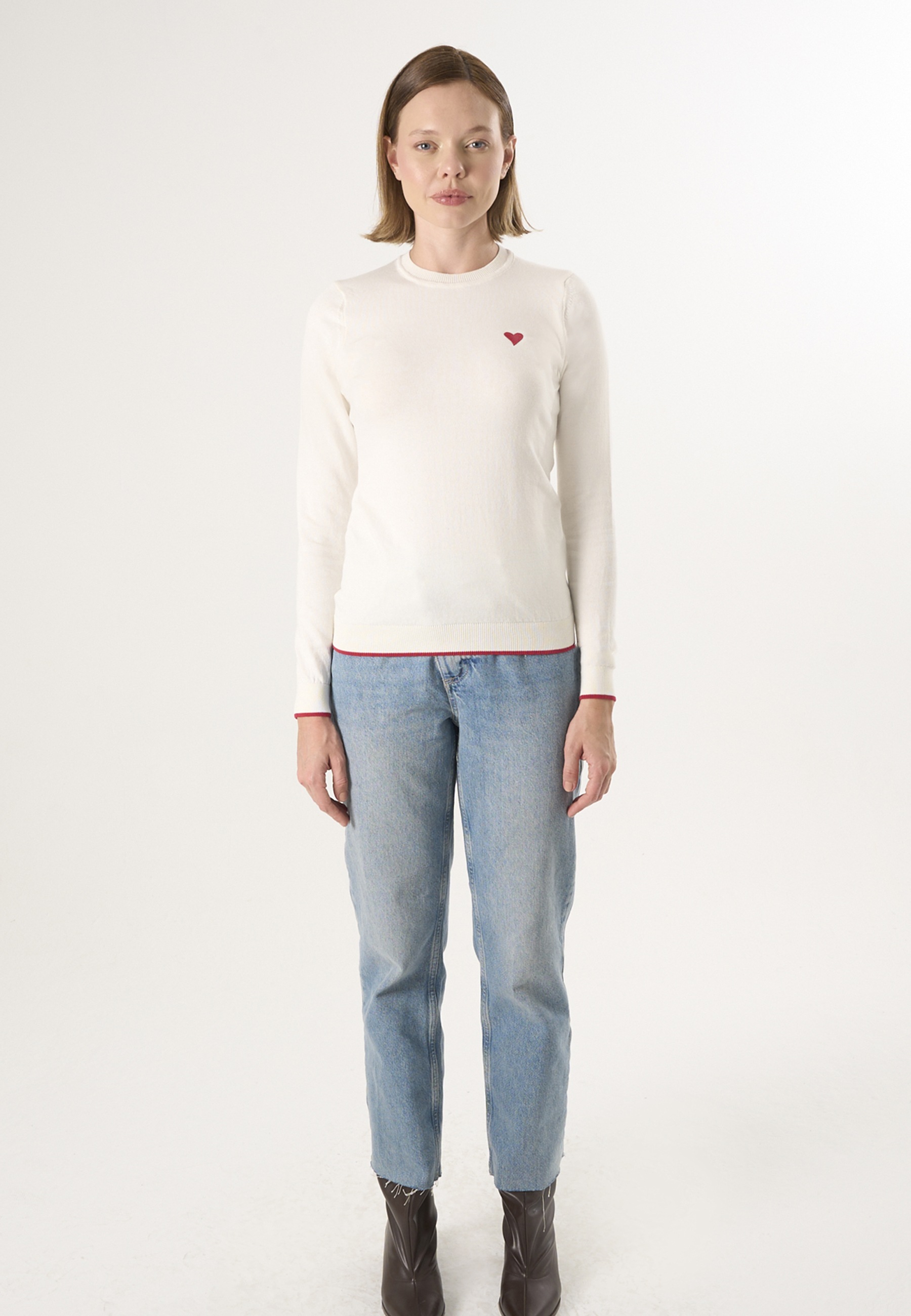 Felix Hardy Rundhalspullover »Strickpullover mit Rundhalsausschnitt«