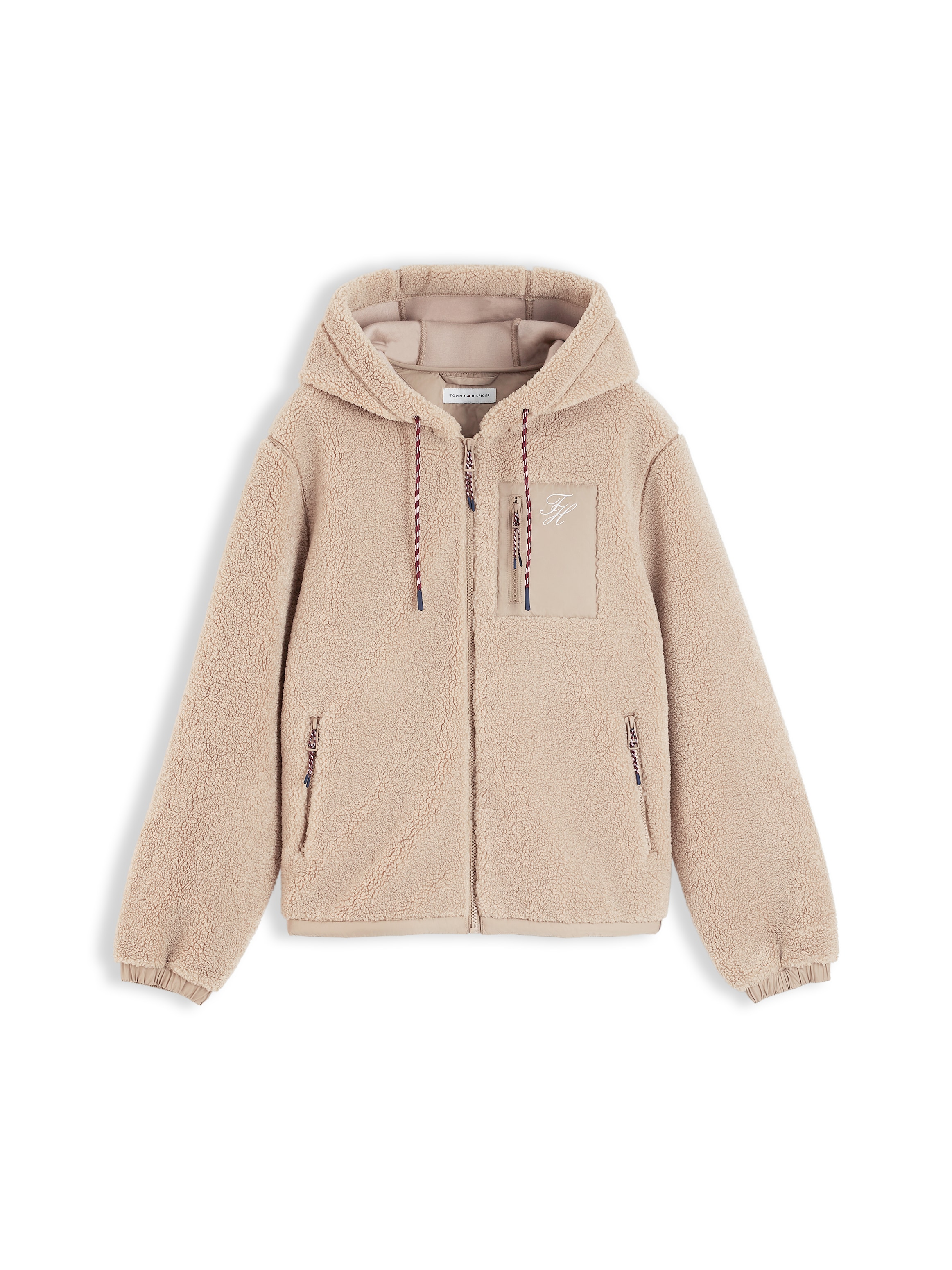 Tommy Hilfiger Kapuzenplüschjacke »TEDDY HOOD JACKET« mit Kapuze Kunstfaser