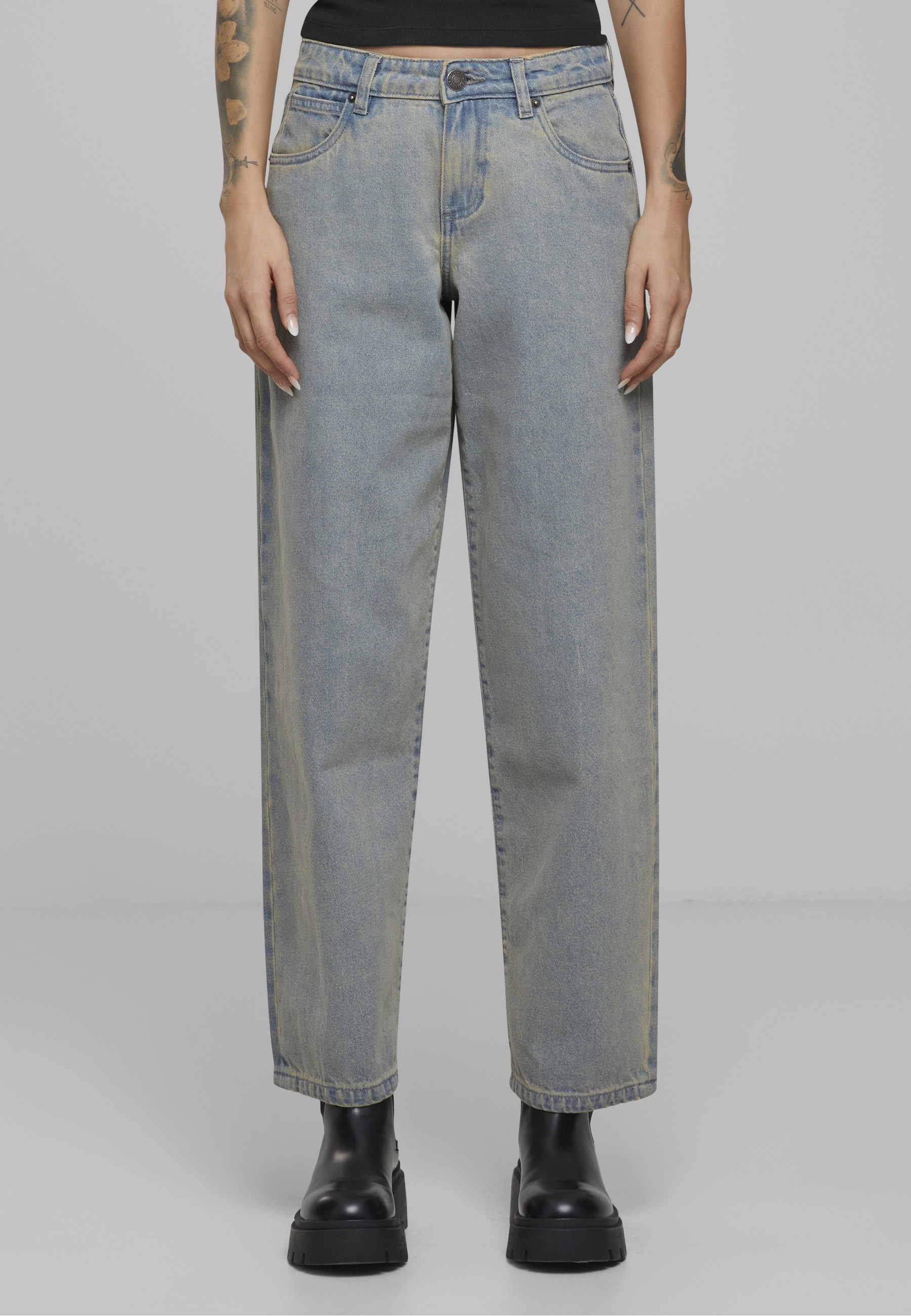URBAN CLASSICS Bequeme Jeans »Urban Classics Ladies Mid Waist 90´s Jeans«