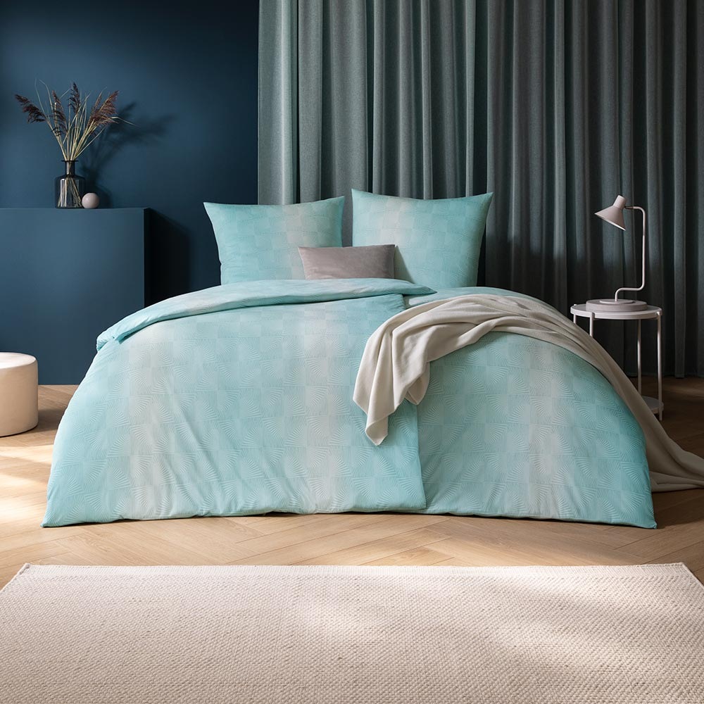 Bettwäsche ESTELLA640, azur, Mako-Interlock-Jersey, Obermaterial: 100% Baumwolle, Bettwäsche, "Timo", Feinster Mako-Interlock-Jersey