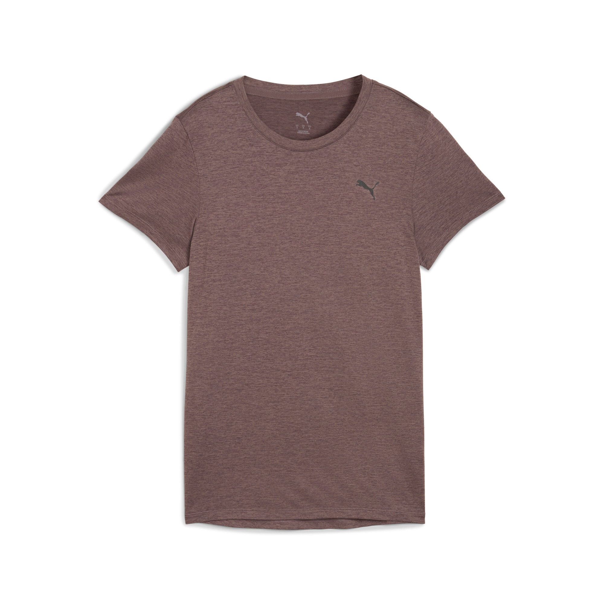 PUMA Trainingsshirt »W TAD ESSENTIAL HEATHER TEE« mit kleinem Logo auf der Brust, Kurzarm, in normaler Länge