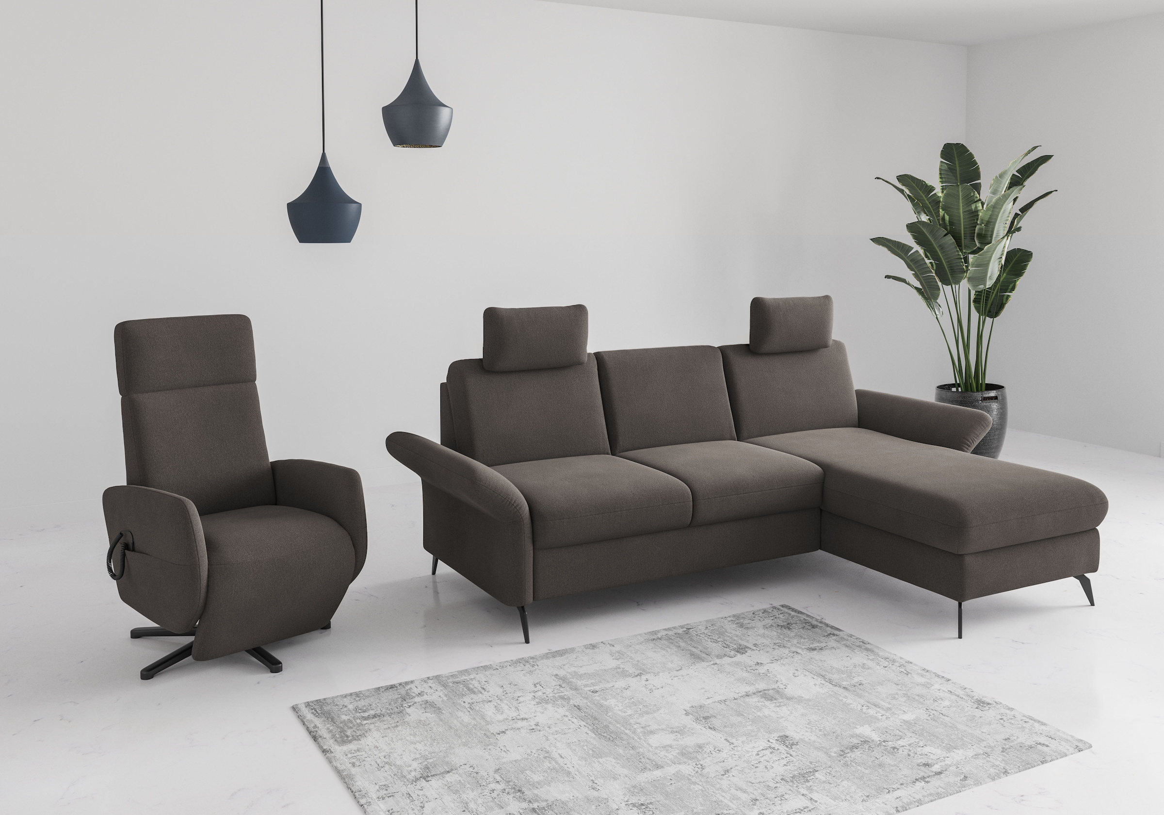 Home affaire Ecksofa »Rochelle«, optional: Armteilverstellung, klappbar, Bettkasen