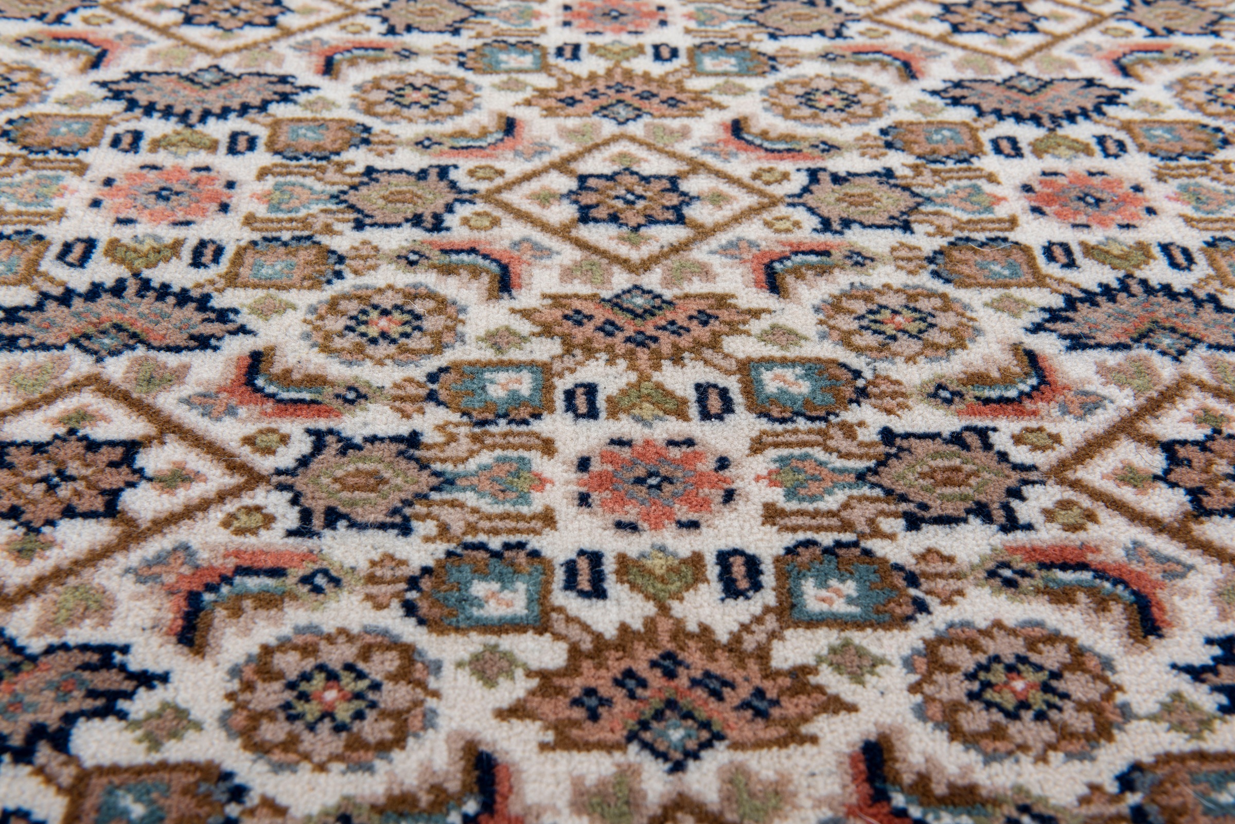 Orientteppich THEKO "Benares Herati" Gr. 4, braun (braun, creme), B:170cm H:12mm L:240cm, Schurwolle, Teppiche, Fransenteppich, reine Wolle, handgeknüpft, mit Fransen 3