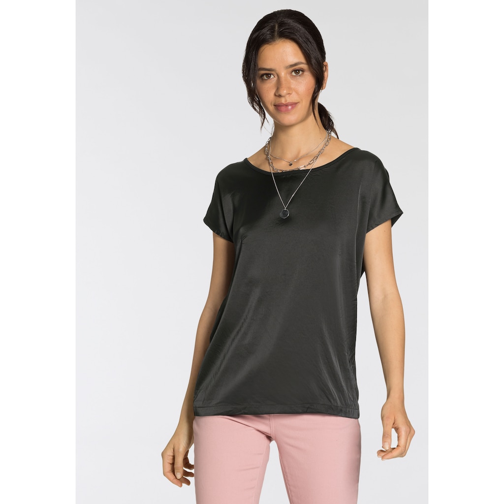 Laura Scott Shirtbluse, aus Satin und Jersey