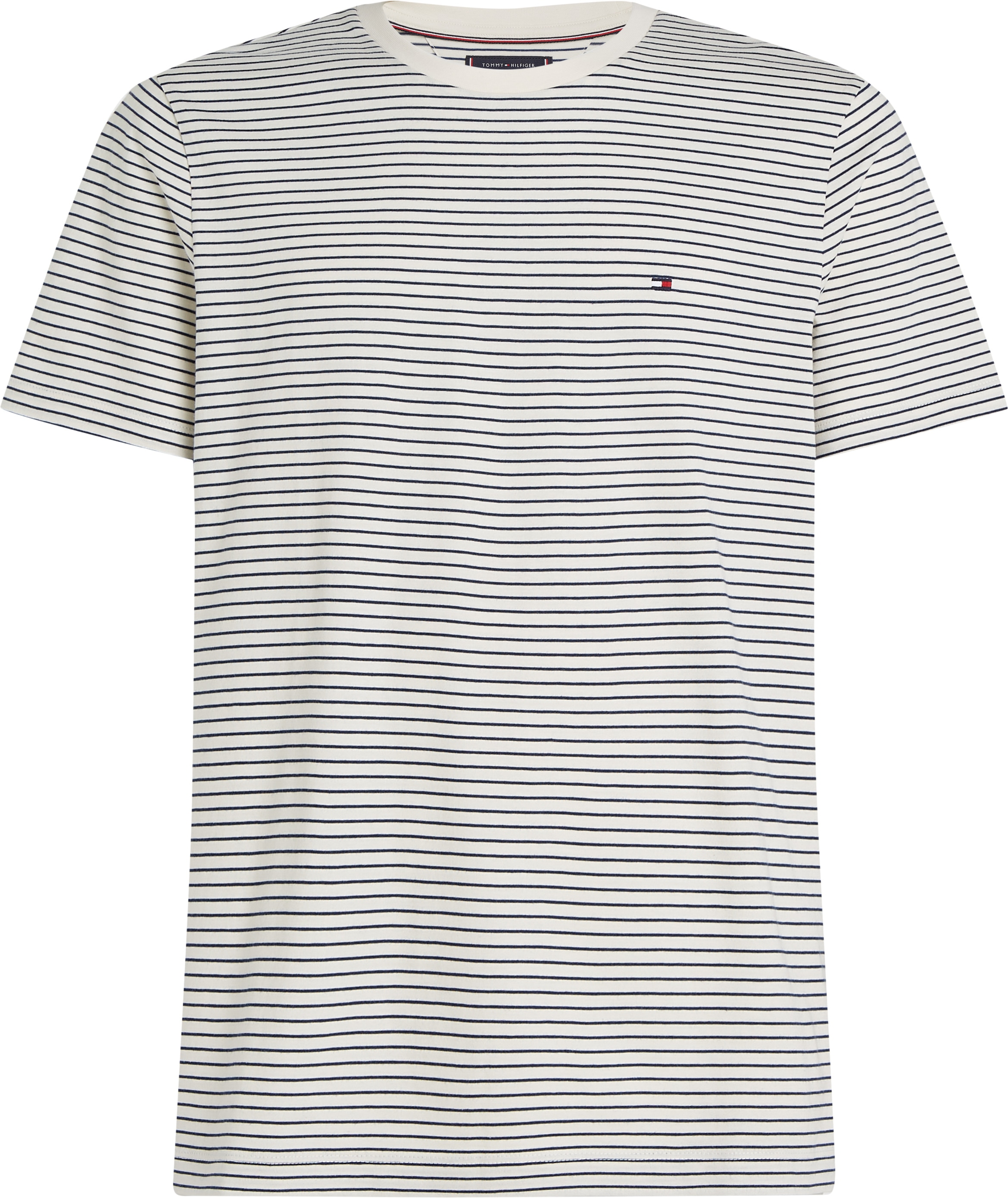 Tommy Hilfiger T-Shirt »ESSENTIAL REG FIT SOLID TEE mit Stickerei und Rundhals«, unifarben, casual, regular fit, Baumwolle, Rundhals