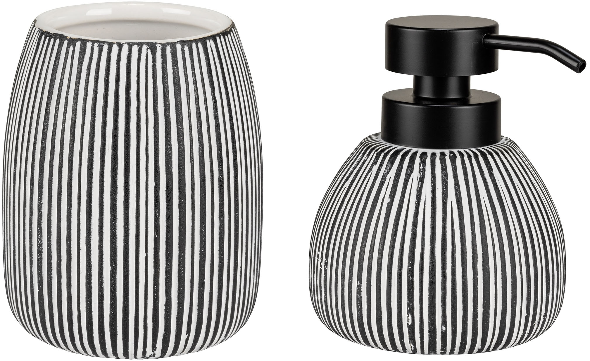 WENKO Seifenspender "Pascoli" Bad-Accessoire Set, strukturierte Oberfläche günstig online kaufen