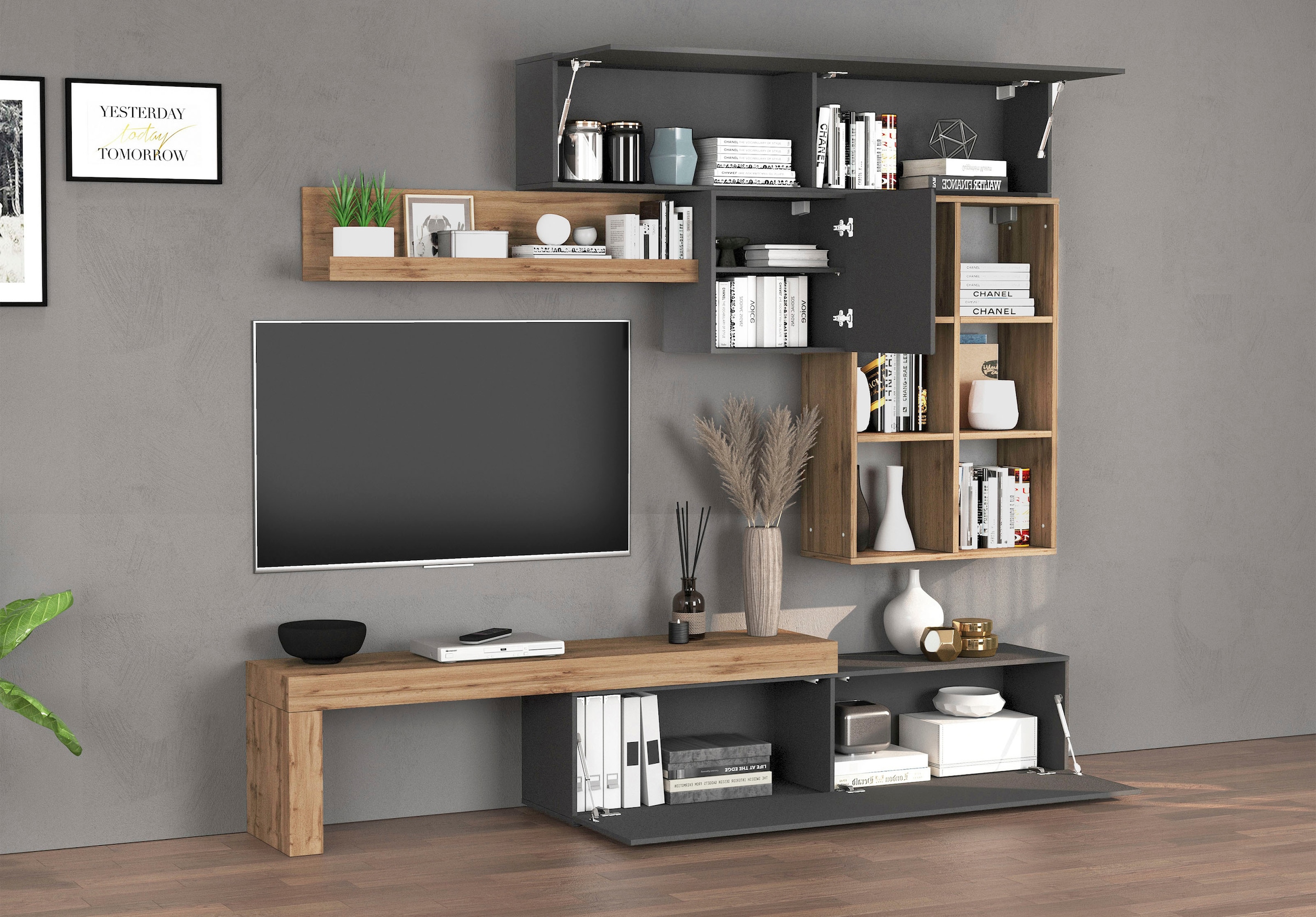 INOSIGN Wohnwand »Chronos Wohnwand, Medienwand, 5-er set« 5 Stk. tlg.