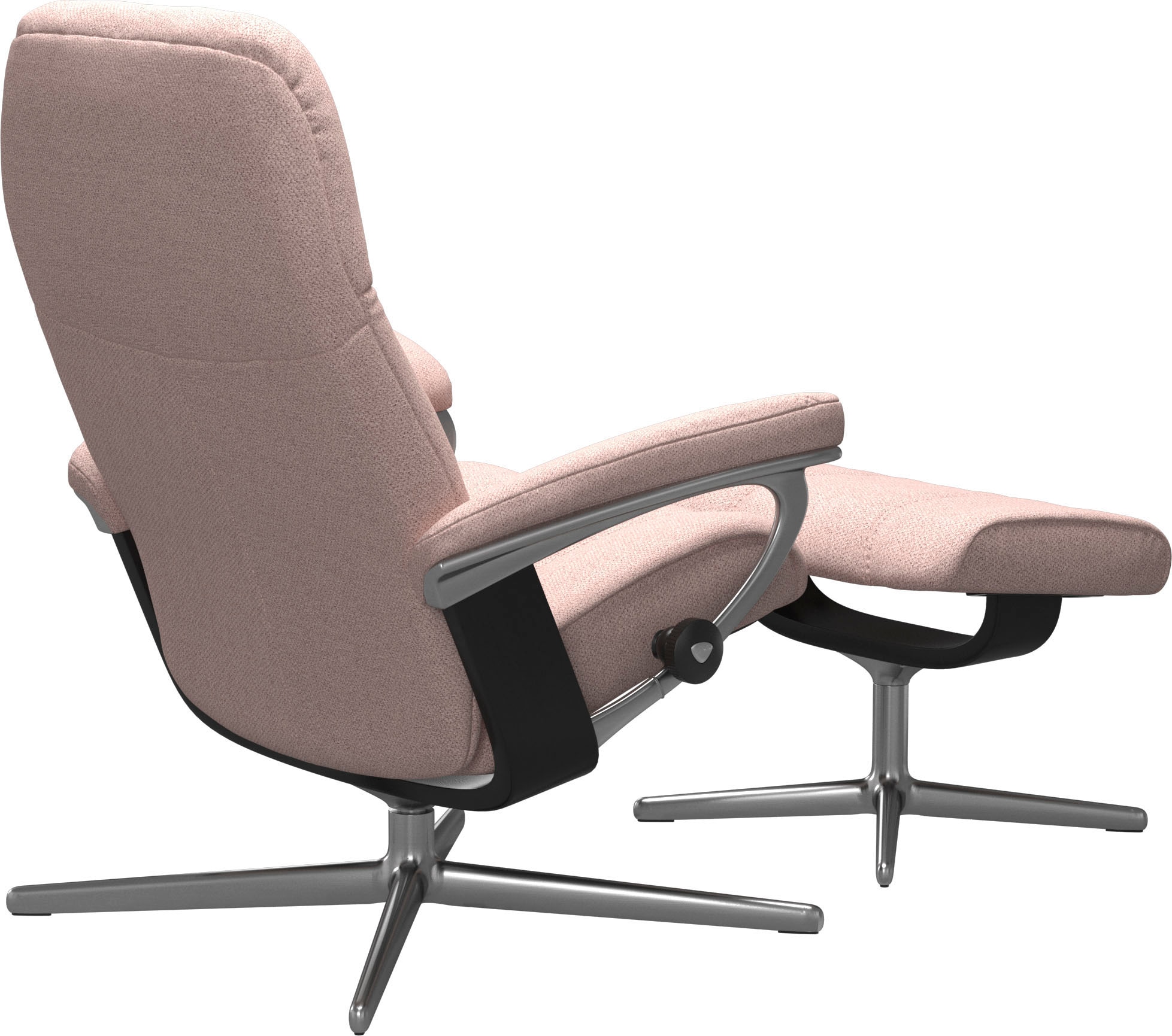 Stressless® Relaxsessel »Consul«, (Set, Relaxsessel mit Hocker), mit Hocker, mit Cross Base, Größe S, M & L, Holzakzent Schwarz