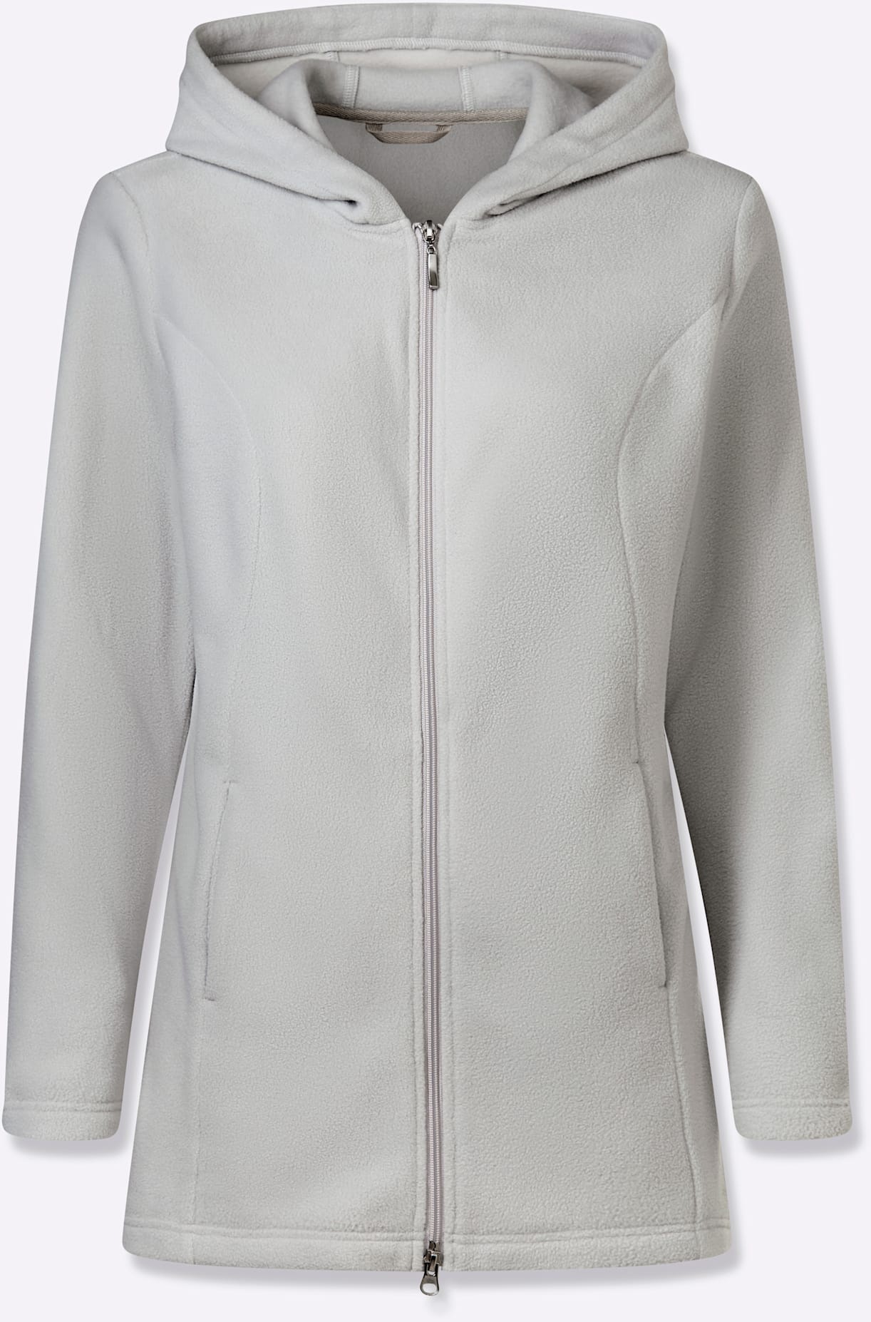 Fleecejacke CLASSIC BASICS, Damen, Gr. 38, hellgrau, 100% Polyester, unifarben, Jacken Fleecejacke 2