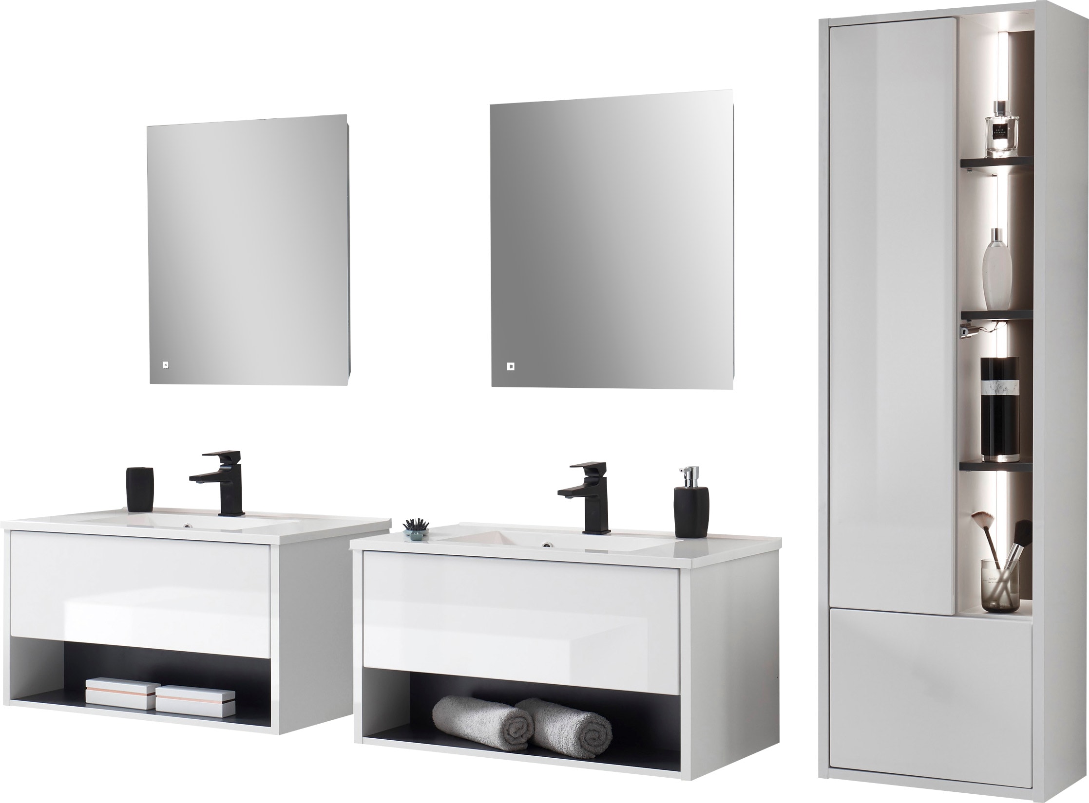 PLACES OF STYLE Badmöbel-Set "Studio Line, Bad im modernen Design, 5-teilig günstig online kaufen