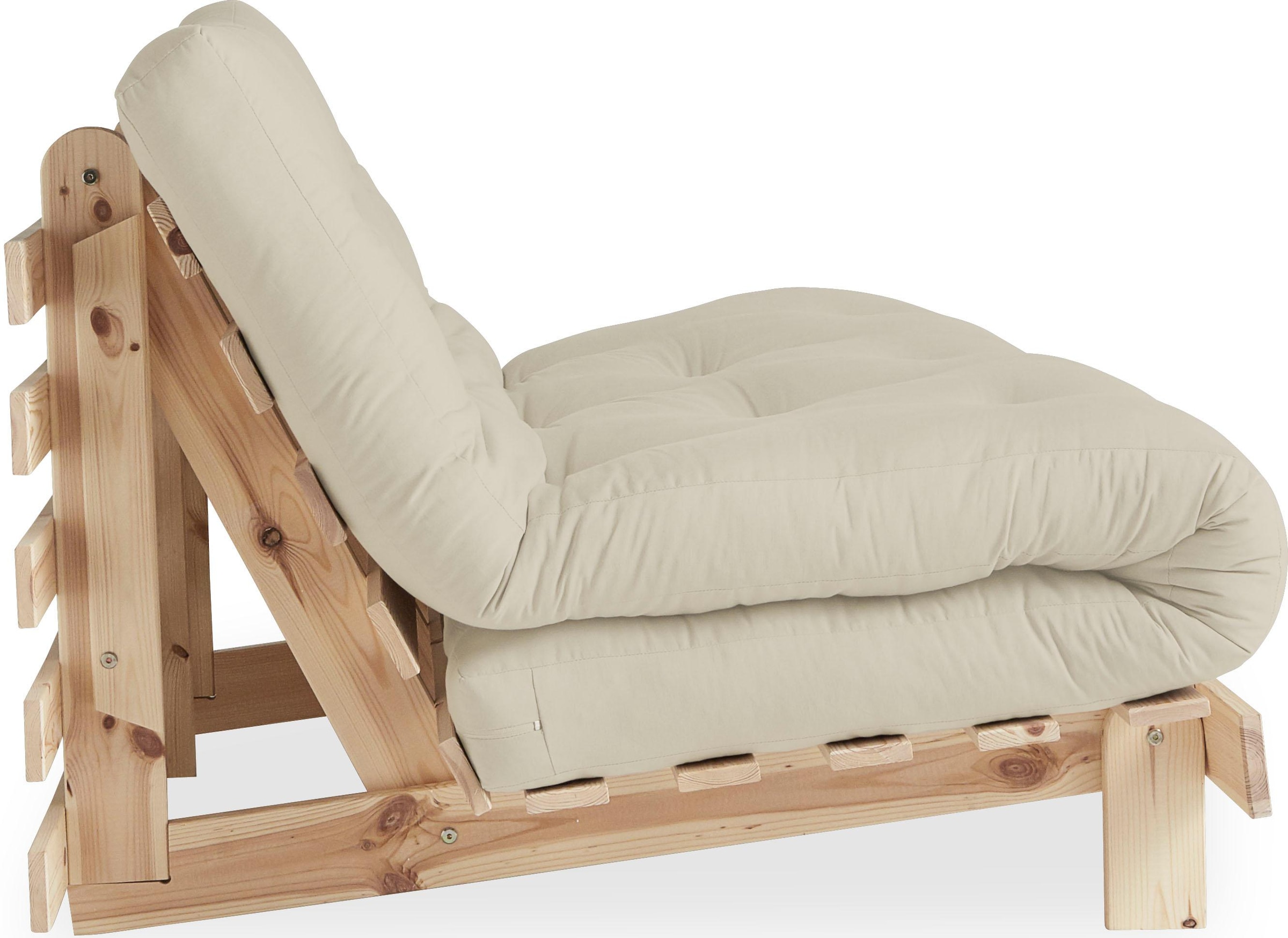 Karup Design Daybett »Daybett Roots Schlafsofa – Gästebett & Sofa aus FSC®-Kiefer«, Inkl. Futonmatratze, in mehreren Größen & Farben erhältlich