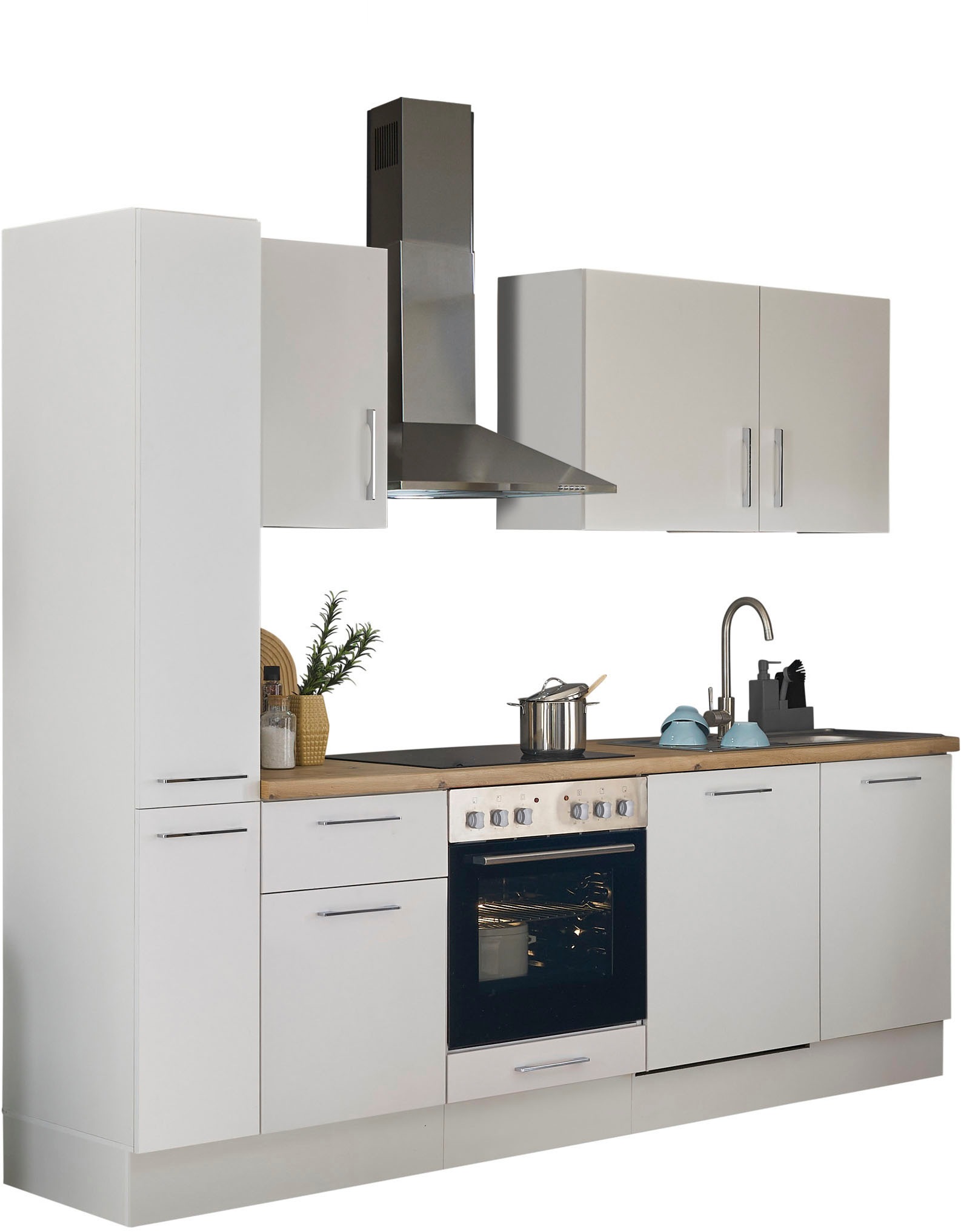 BASIC by Balculina Küchenzeile »Turin«, Breite 250 cm, wahlweise mit E-Geräten
