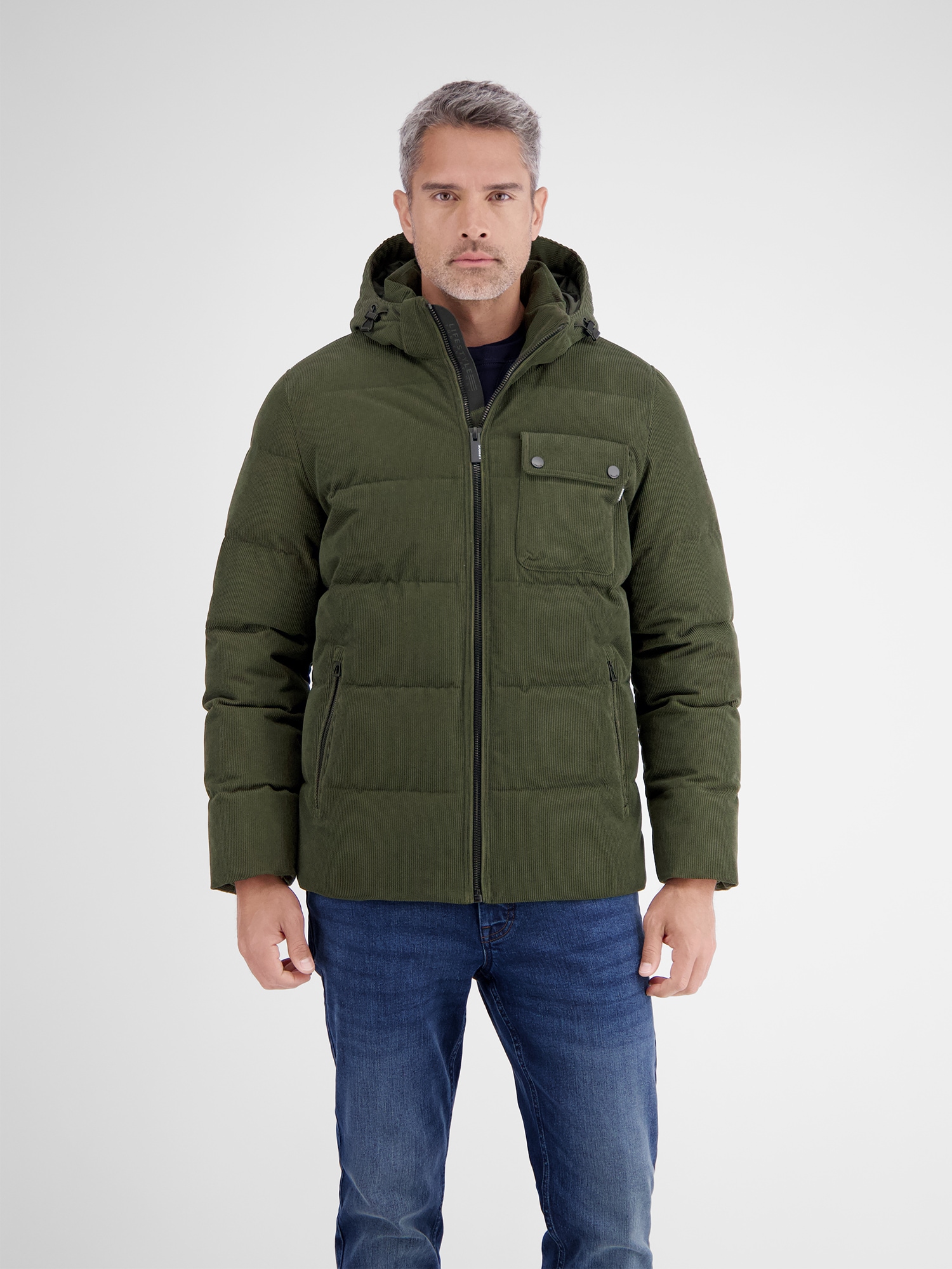LERROS Winterjacke "Herren Steppjacke in funktionaler Cord-Optik" mit Kapuz günstig online kaufen