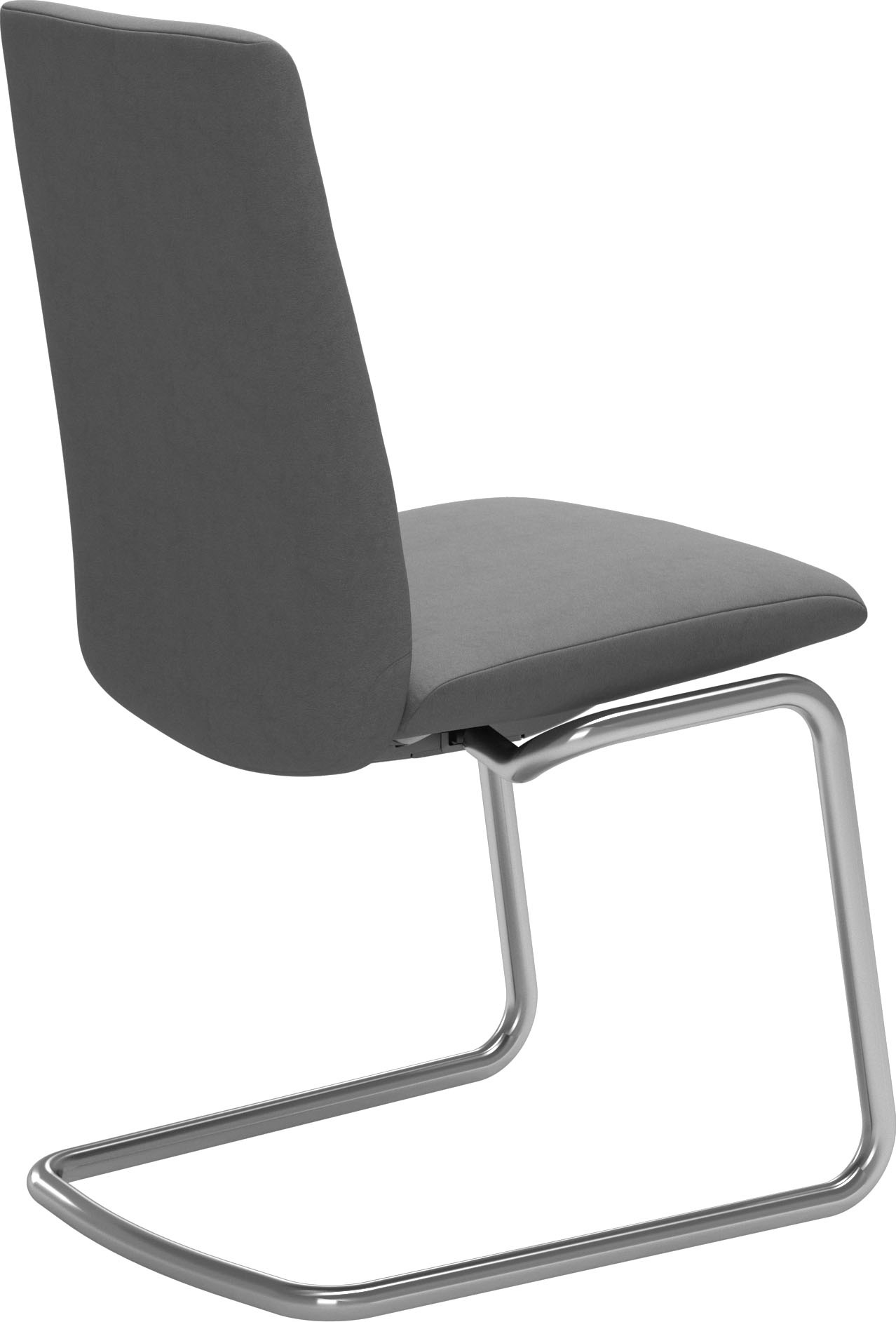 Polsterstuhl STRESSLESS "Laurel", grau (dunkelgrau dinamica, chrom glänzend), B:53cm H:92cm T:59cm, Microfaser DINAMICA (88% Polyester, 12% Polyurethan), Stühle, Polsterstuhl, Low Back, Größe M, mit Beinen aus Stahl in Chrom glänzend 2