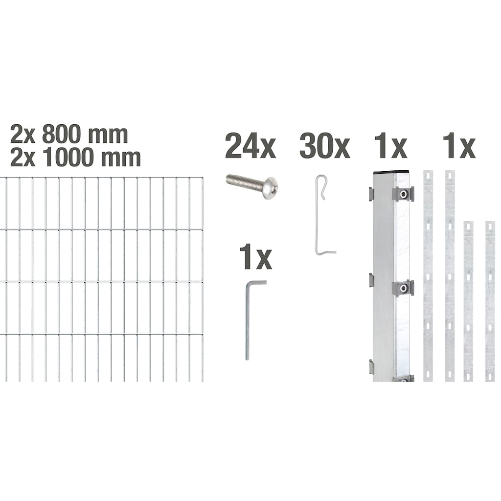 Alberts Gabionenzaun »Gabionen-Anbauset Step²«