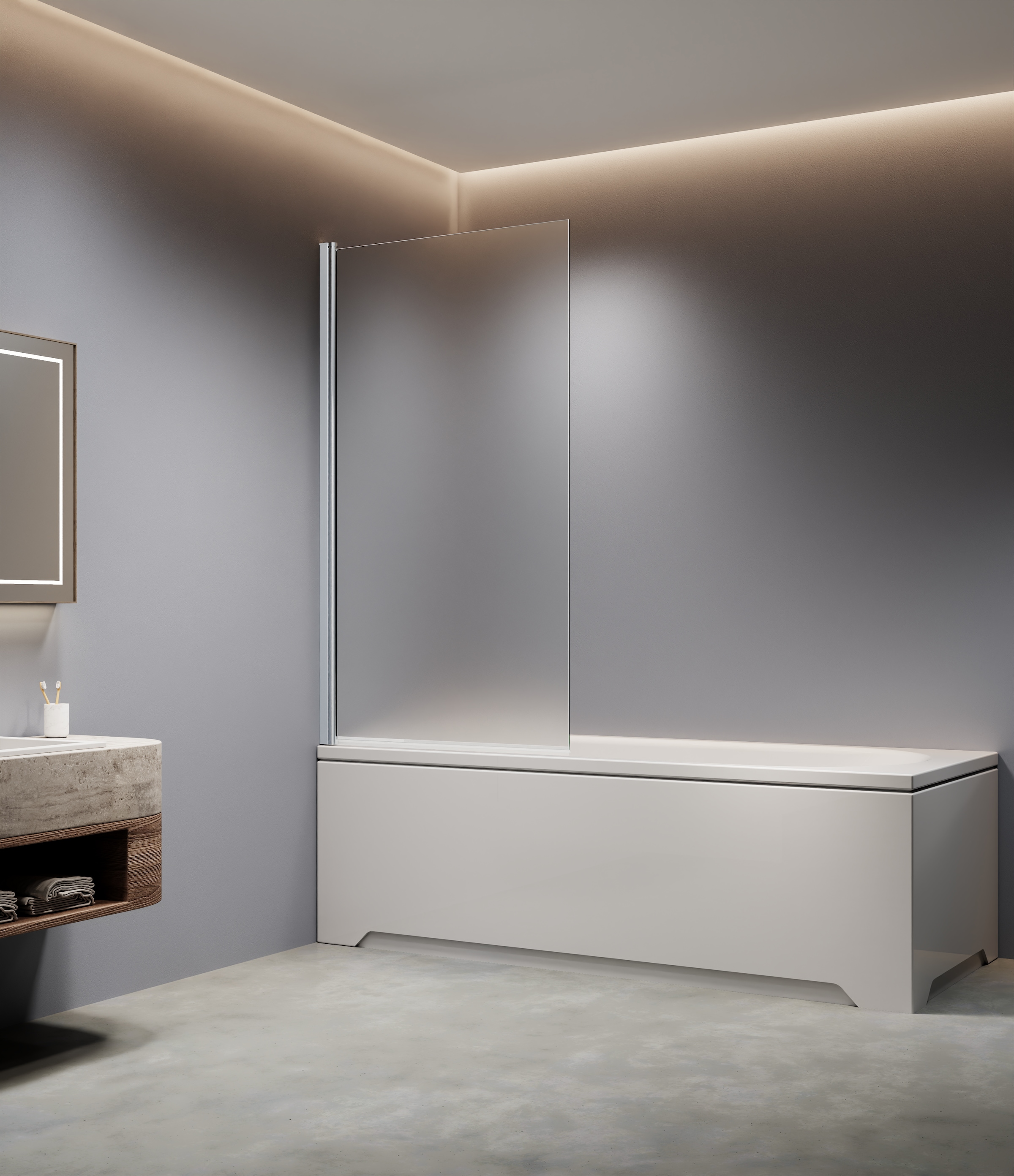 welltime Badewannenaufsatz »BWA Nassau Single clear«