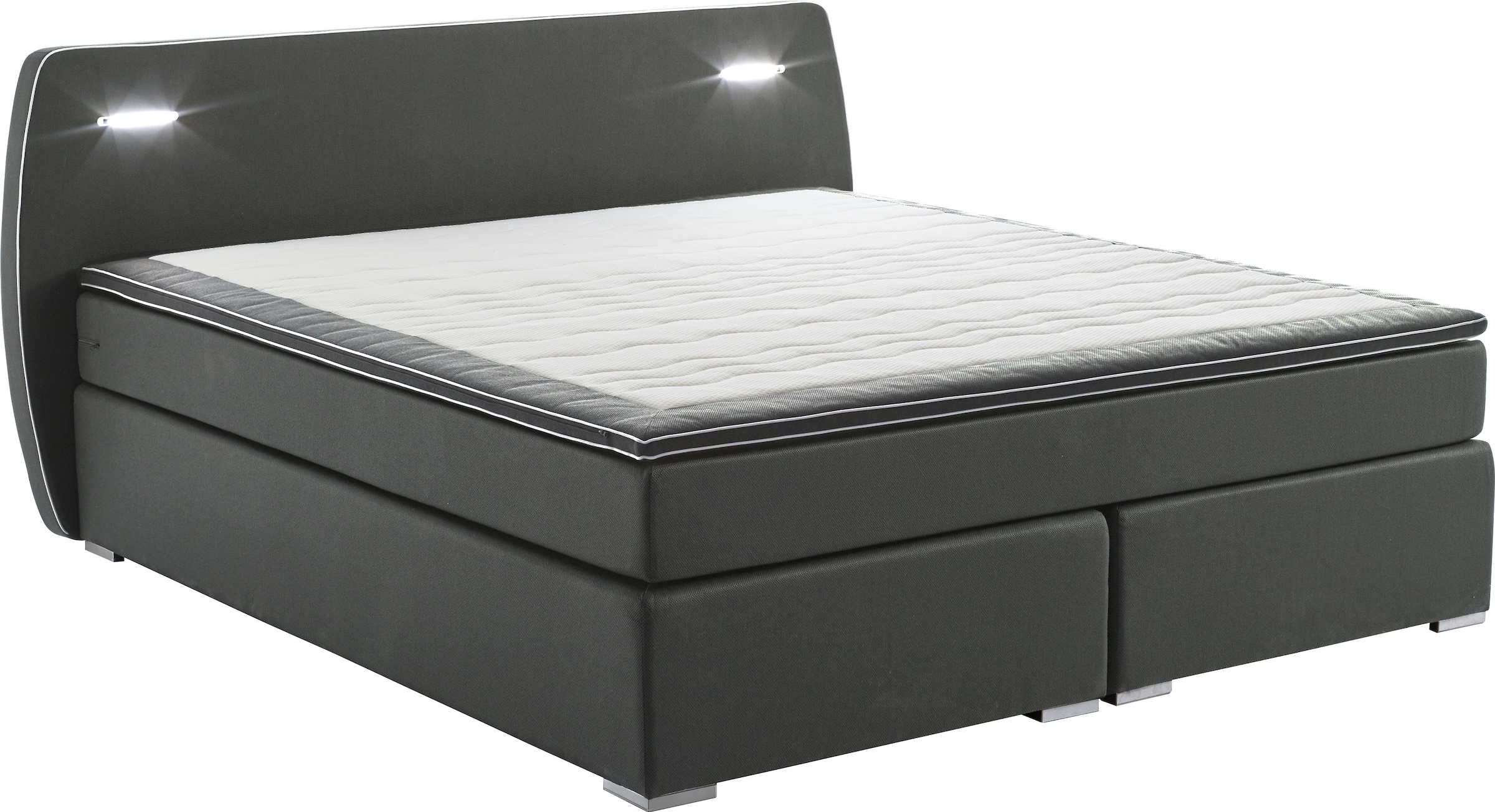 ATLANTIC home collection Boxspringbett »REX LED«, inklusive LED-Beleuchtung und Topper