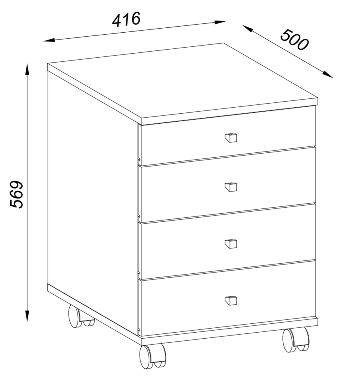 VCM Container »Rollcontainer Bürocontainer Schublade Lona 50 cm«, (1 St.)