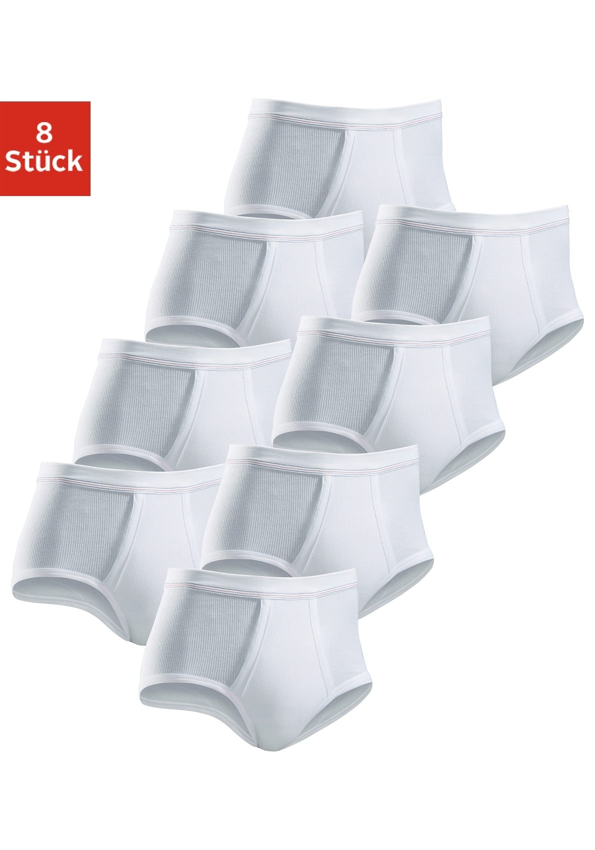 Slip, (Packung, 8 St.), schlichtes Basic für jeden Tag aus Doppelripp