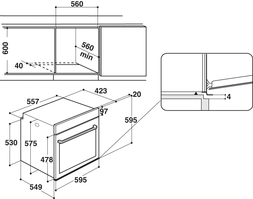 Privileg Backofen-Set »PBWK3 JH8S BLG«, mit 1-fach-Teleskopauszug, Hydrolyse