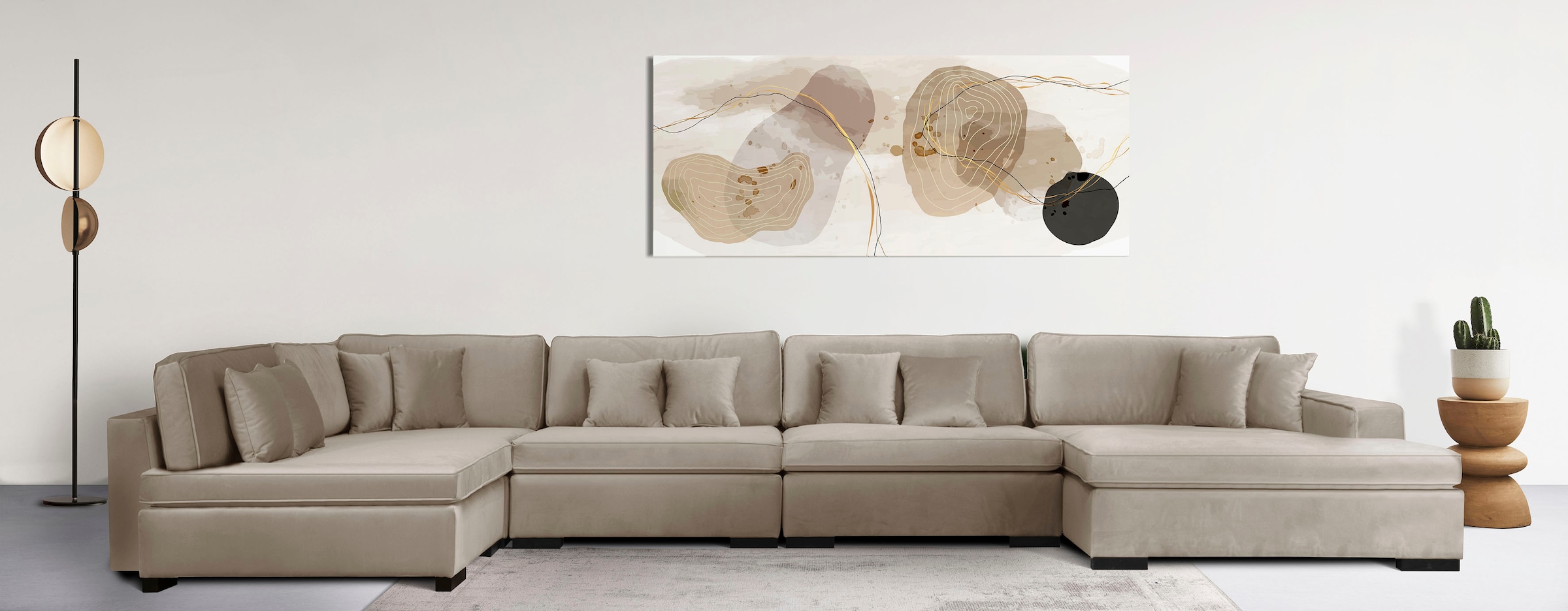 Home affaire Wohnlandschaft "Skara XXL U-Form", Lounge-Sofa XXL mit Federke günstig online kaufen
