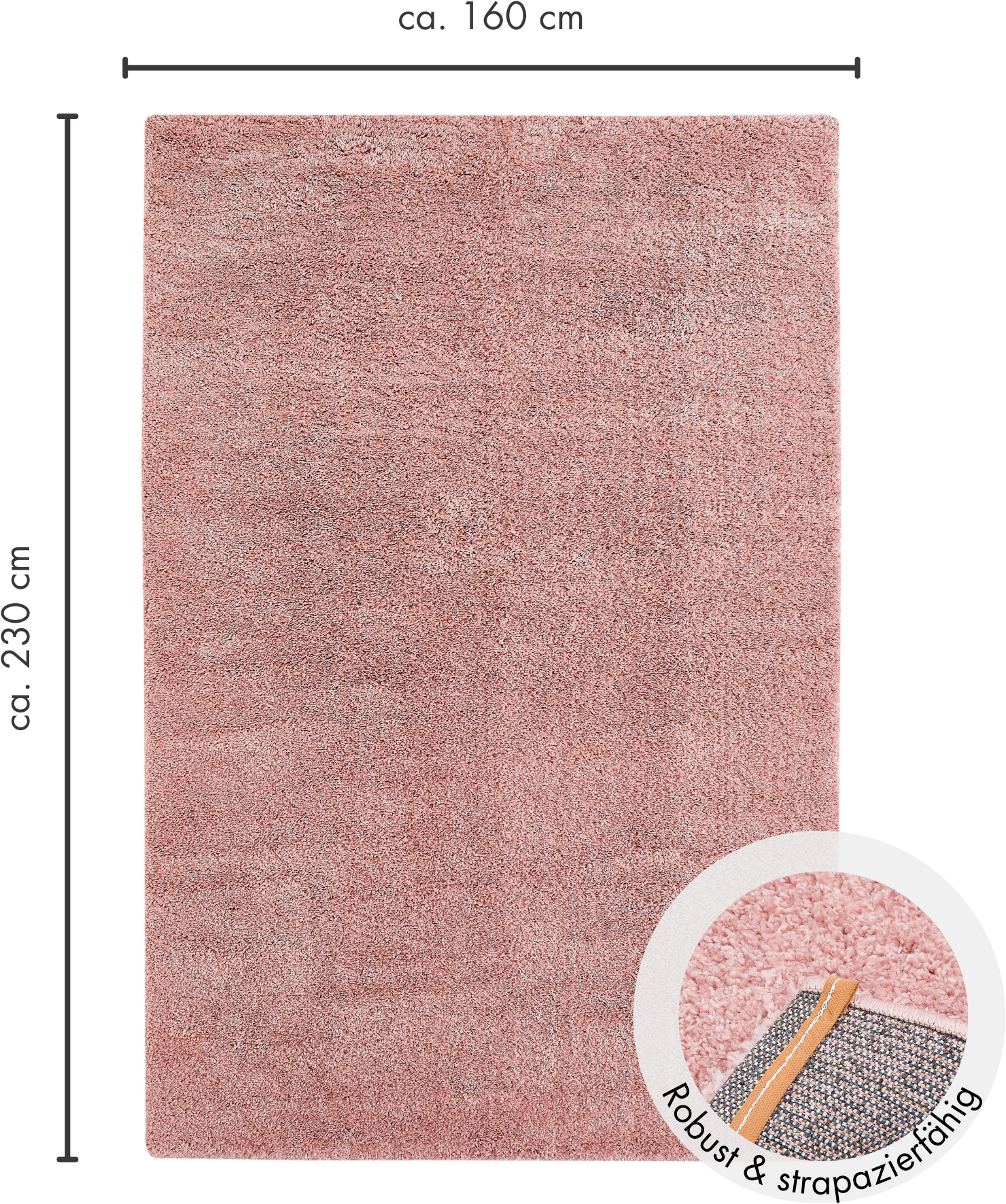 Andiamo Hochflor-Teppich »Chicago«, rechteckig, 40 mm Höhe, Uni Farben, weich & kuschelig, ideal im Wohnzimmer & Schlafzimmer