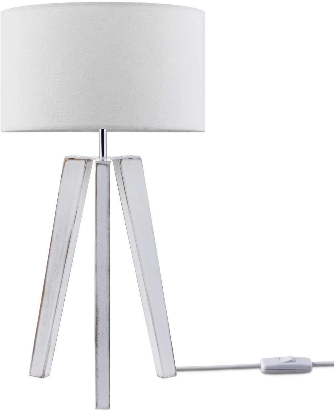 »Canvas Tischleuchte LED Stehlampe E27 Skandinavischer Fuß 1 Stil Paco Vintage BAUR Home flammig-flammig, Color«, uni Wohnzimmer | Lampe