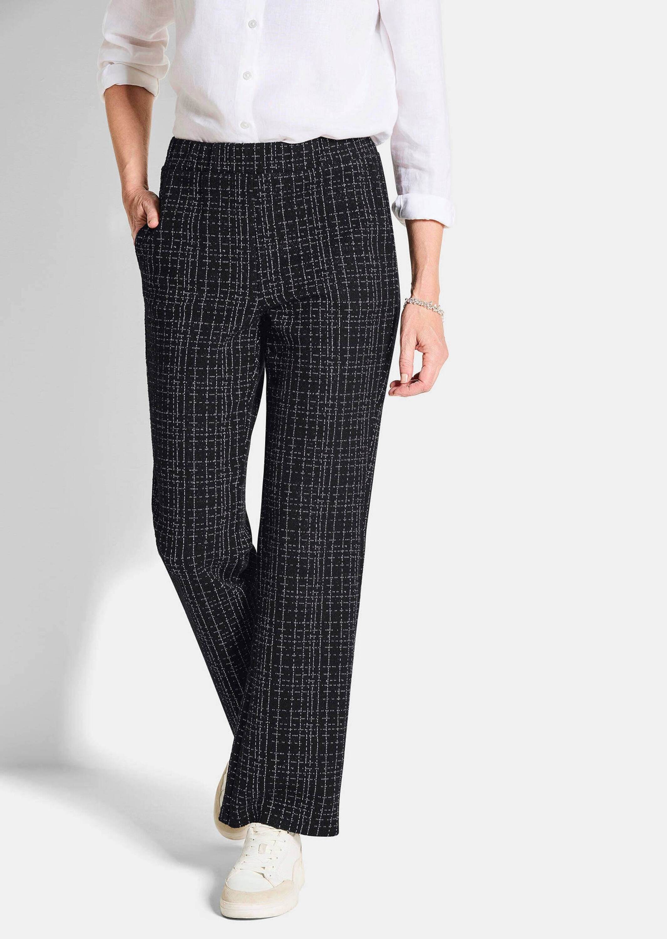 GOLDNER Stoffhose »Kurzgröße Jerseyhose VERA in Tweed-Optik«