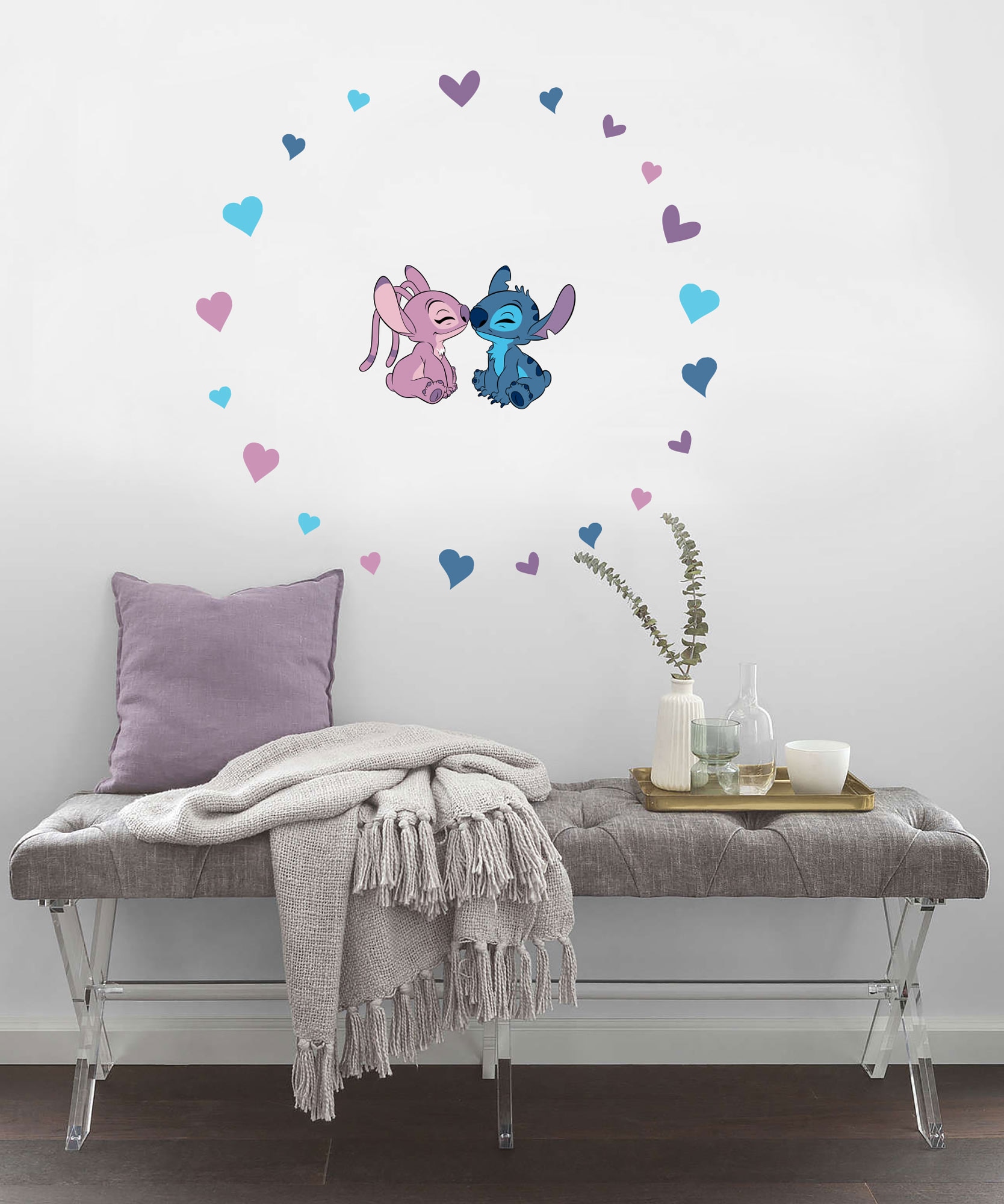 Komar Wandtattoo "Stitch and Angel Cutie - Größe 50 x 70 cm", (22 St.), selbstklebend, Wandsticker, Kinderzimmer