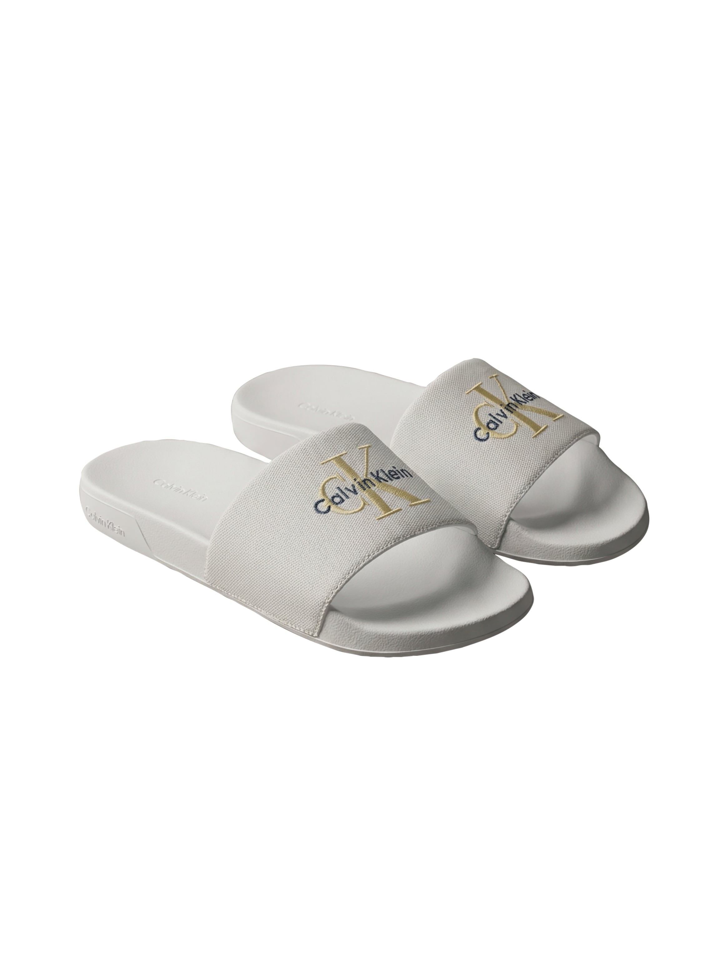 Calvin Klein Badepantolette "ESS SLIDE CV WN" Strandschuh, Flat mit CK-Stickerei
