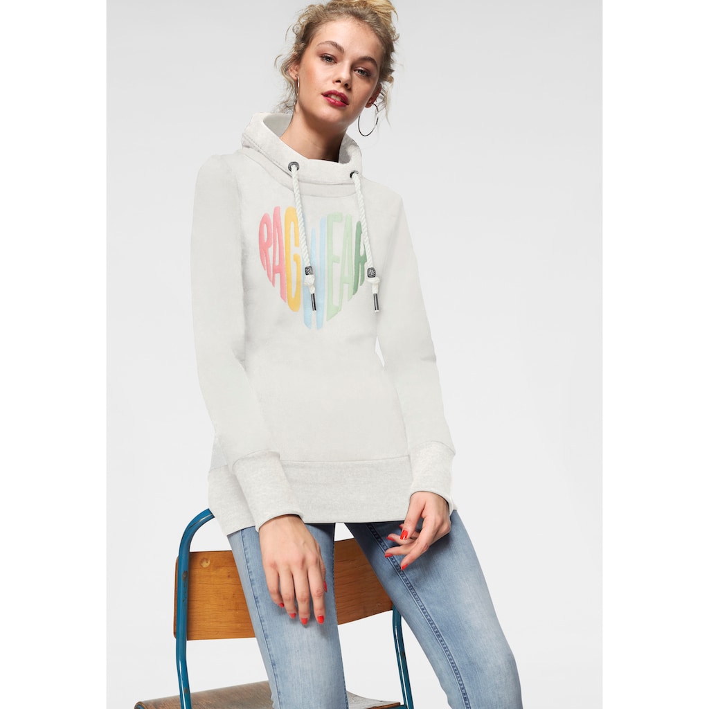 Ragwear Sweater »NESKA LOVE O«, mit asymetrischem Schalkragen im Rainbow Pride-Design