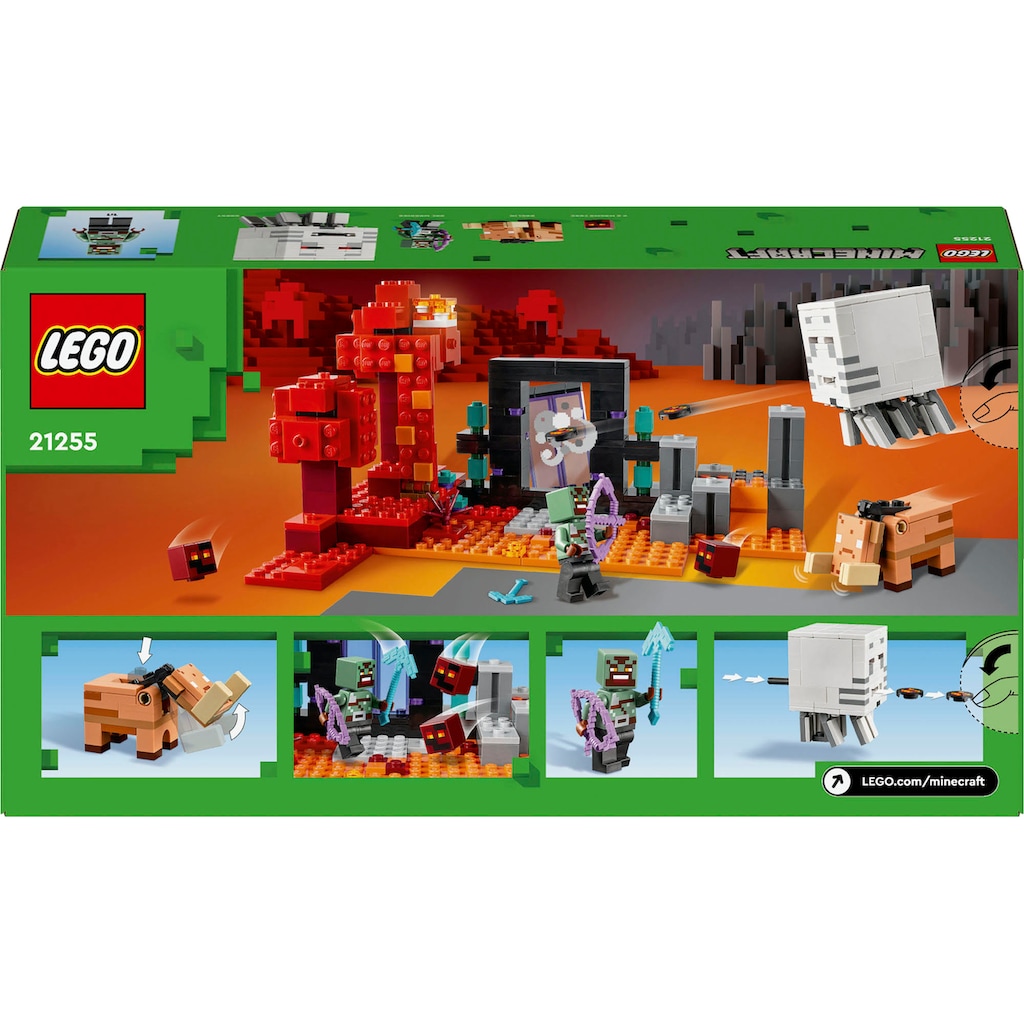 LEGO® Konstruktionsspielsteine »Hinterhalt am Netherportal (21255), LEGO Minecraft«, (352 St.)