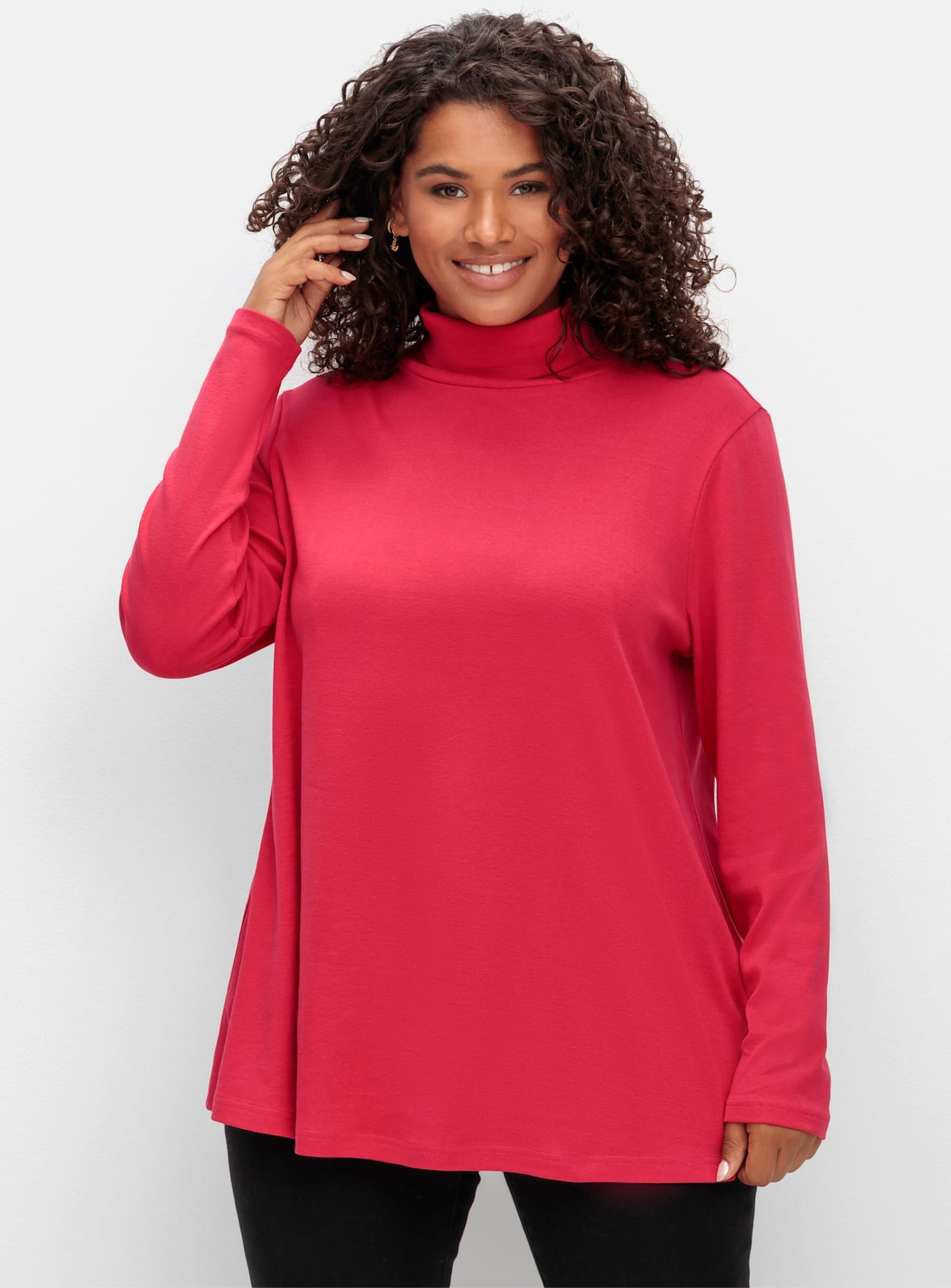 Sheego Langarmshirt "Rollkragen-Shirt", (1 tlg.) günstig online kaufen