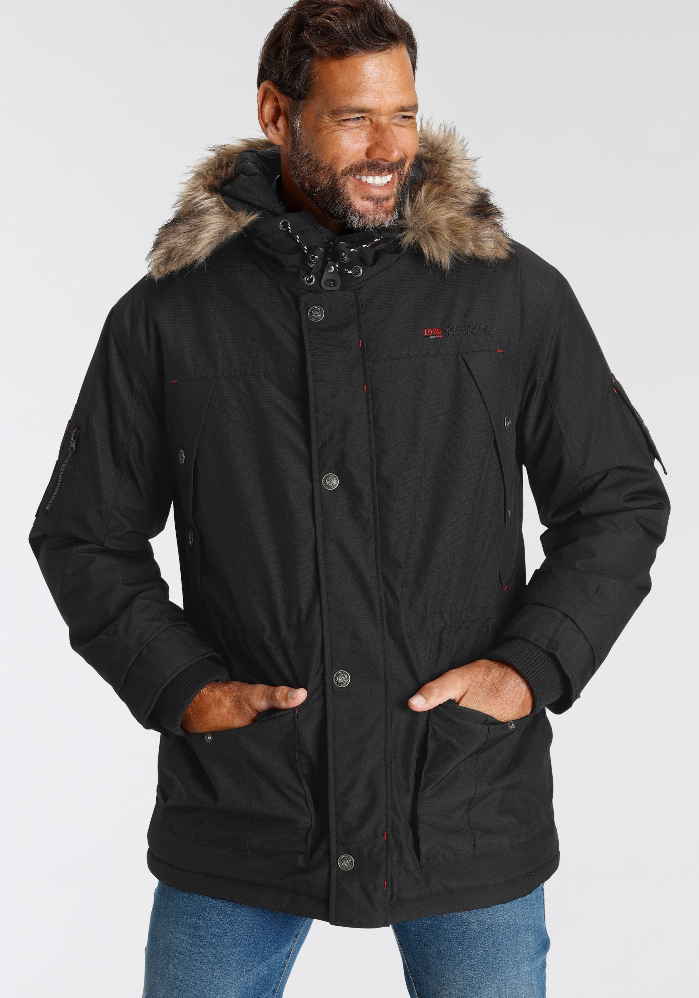 Man's World Parka, mit Kapuze, mit abnehmbaren Besatz